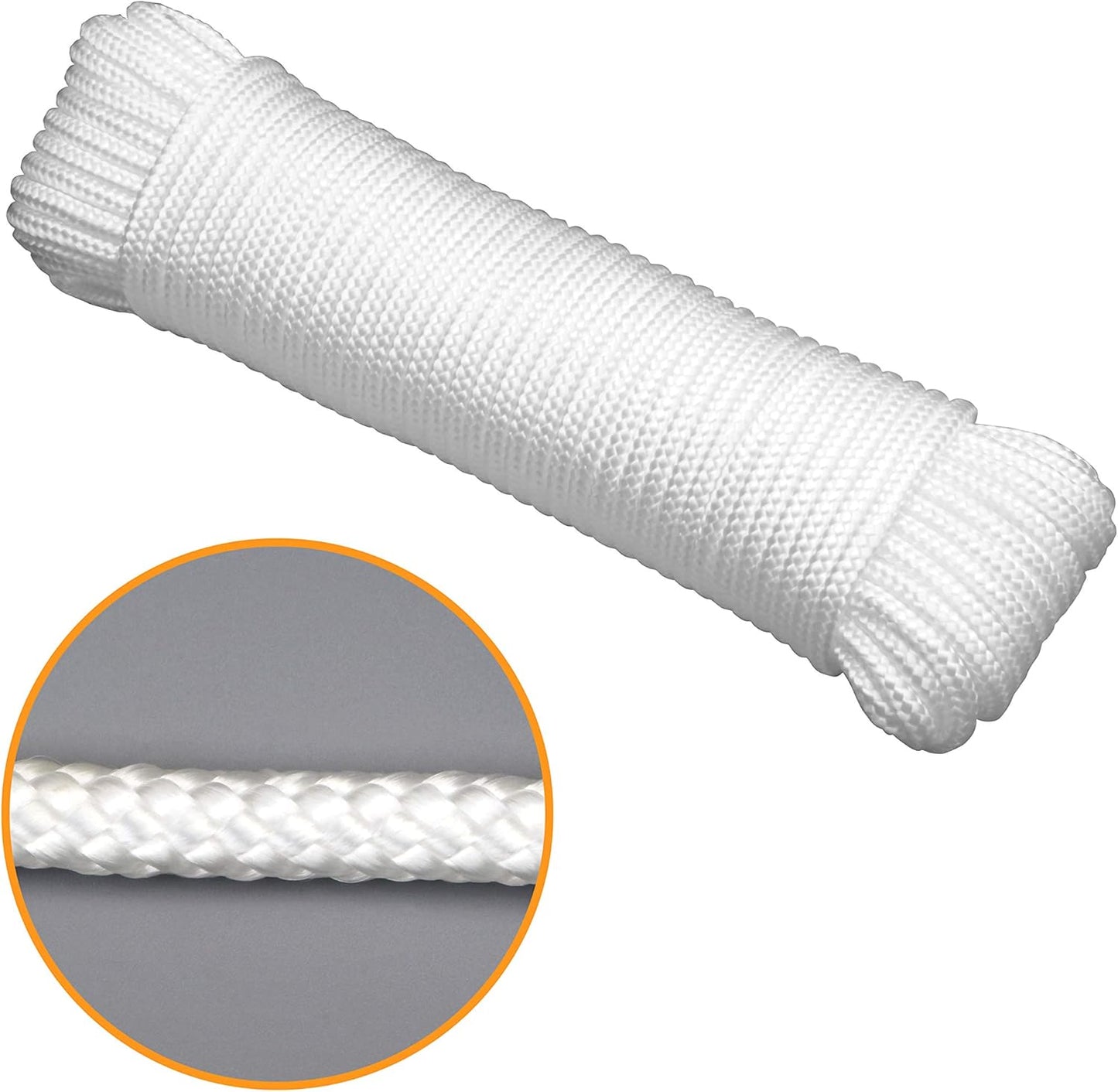 Gardzen 2-Pack 100' x φ1/4" White Rope, UV Resistant Rope for Flag Pole, Clothes line, Camping