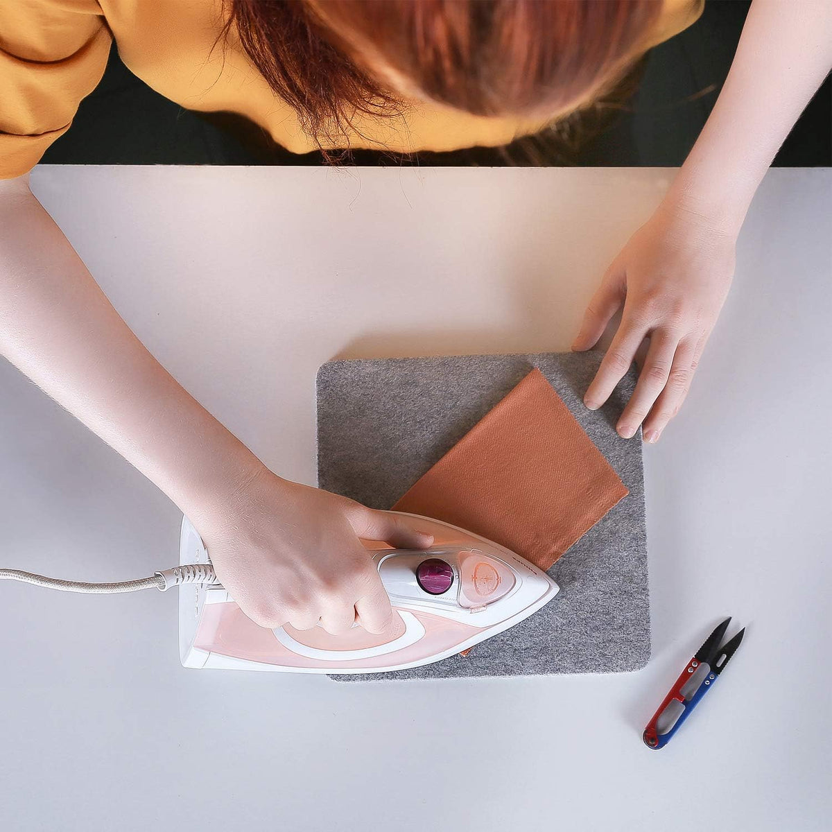 Wool Pressing Mat - 9" x 9" Quilting Ironing Pad - 100% New Zealand Felted Wool Iron Board for