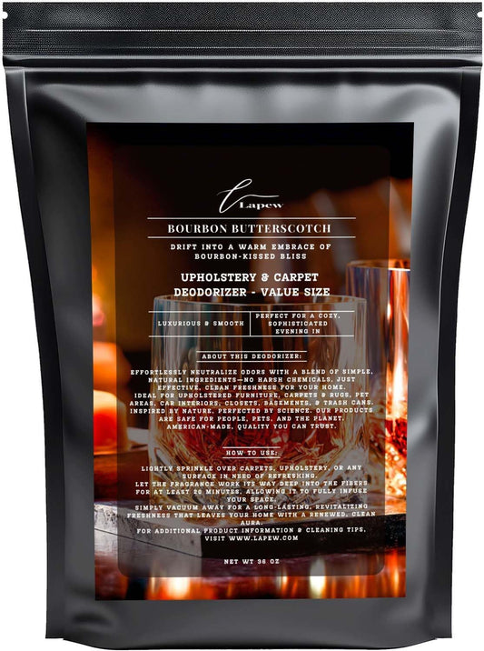 Bourbon & Butterscotch Carpet Freshener Powder Value Size 36 oz | Powerful Odor Eliminator for Home