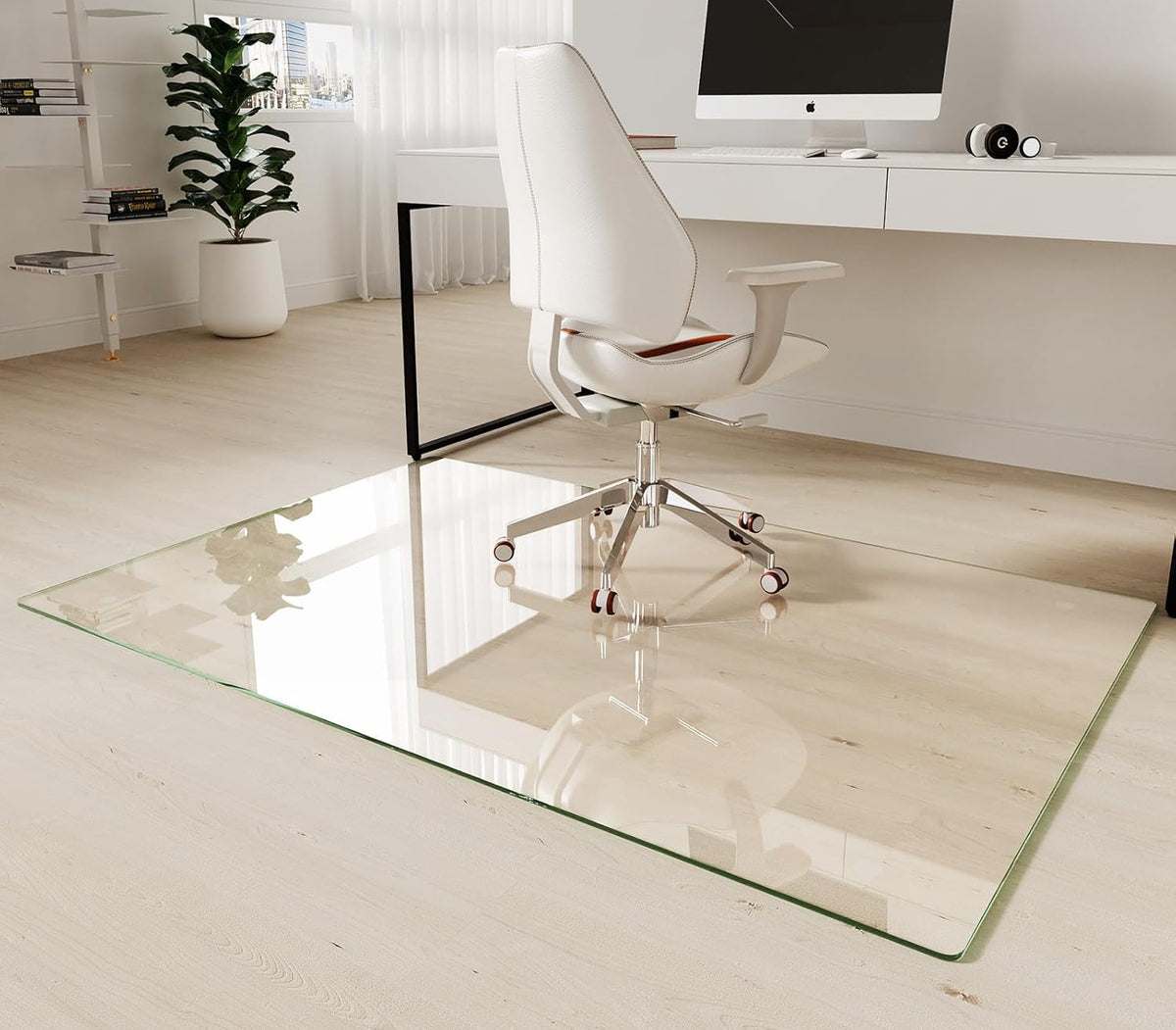 Koonmi Tempered Glass Chair Mat 40"x60" - Premium Office Chair Mat for Hardwood Floors & Low-Pile