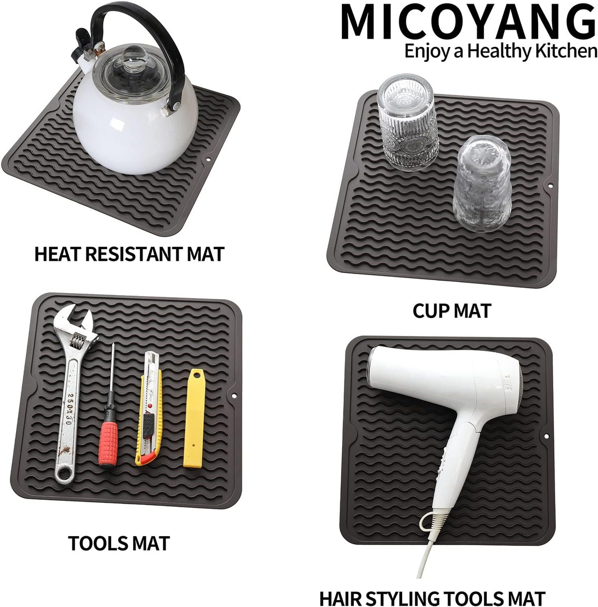 Silicone Dish Drying Mat for Multiple Usage,Easy clean,Eco-friendly,Heat-resistant Silicone Mat for