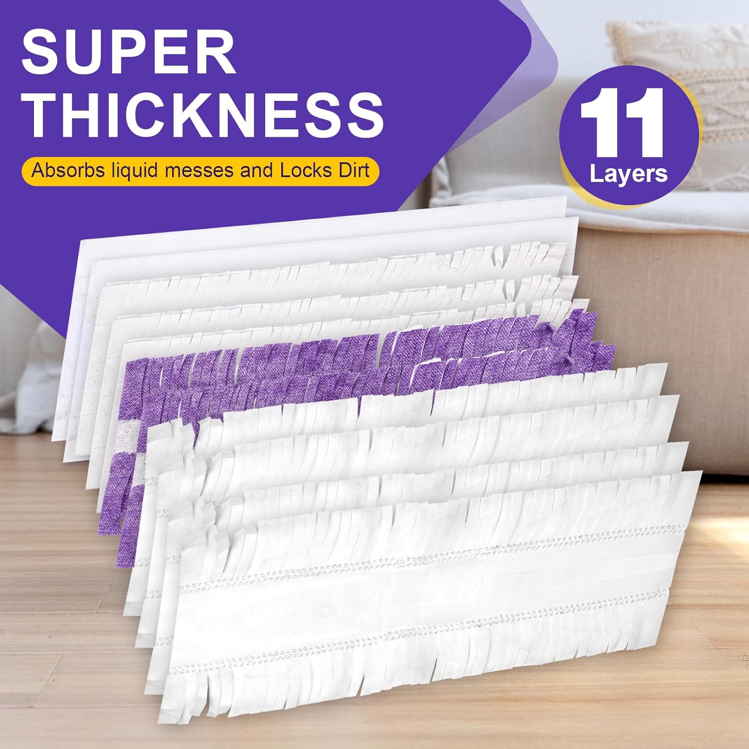 5X Cleaning Power Mop Pads Compatible with Swiffer PowerMop, Disposable Mopping Pad Refills for