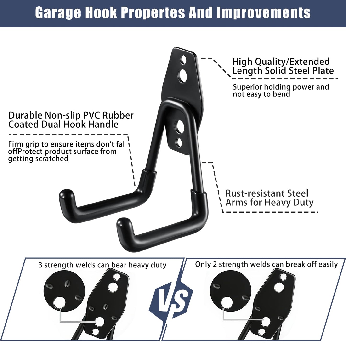 KOFANI Steel Garage Storage Hooks, 16 Pack Anti-Slip Coating – view 3