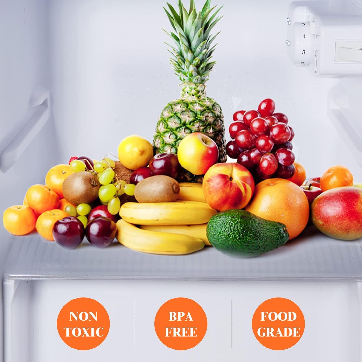 17.5" X 120" Refrigerator Liners Shelf Liner, Fridge Liners Non Slip Washable, Drawer Liners Non