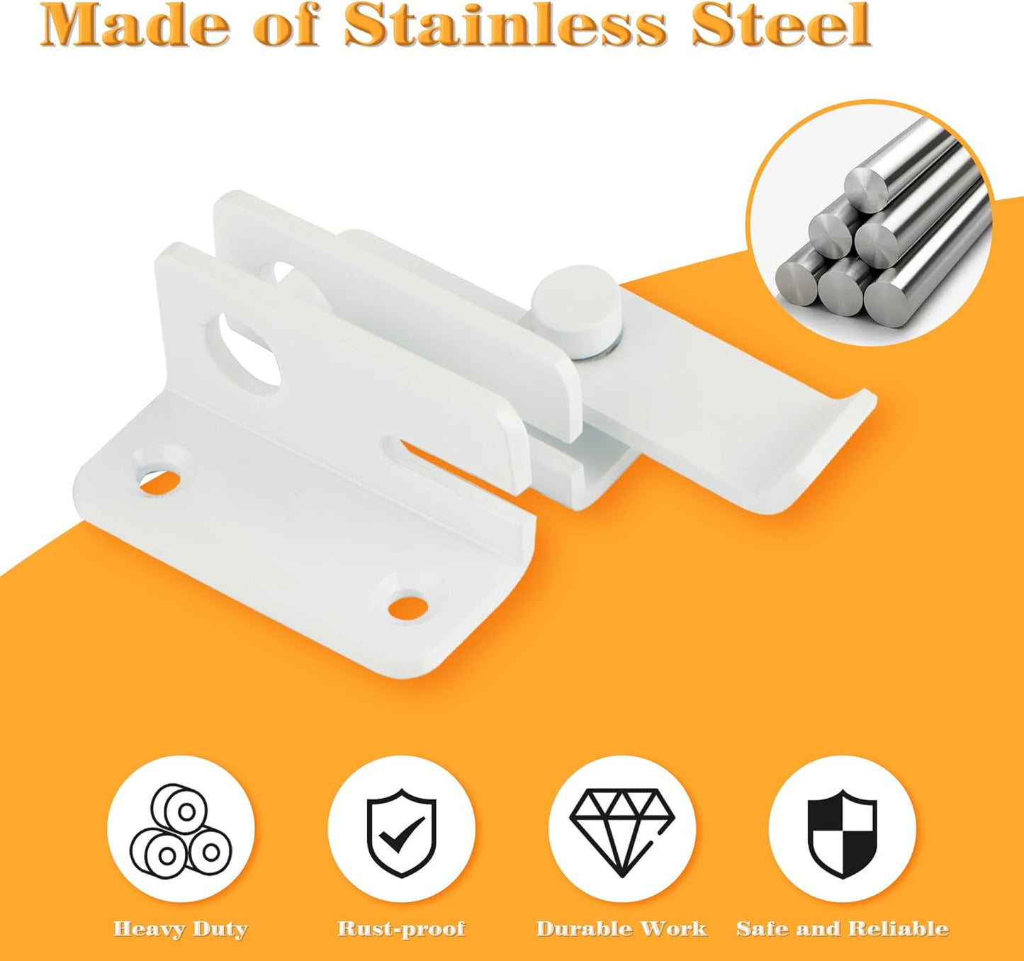 Alise Flip Latch Gate Latch White Shed Lock Shed Latch Barn Door Lock Locking Latches for Barn