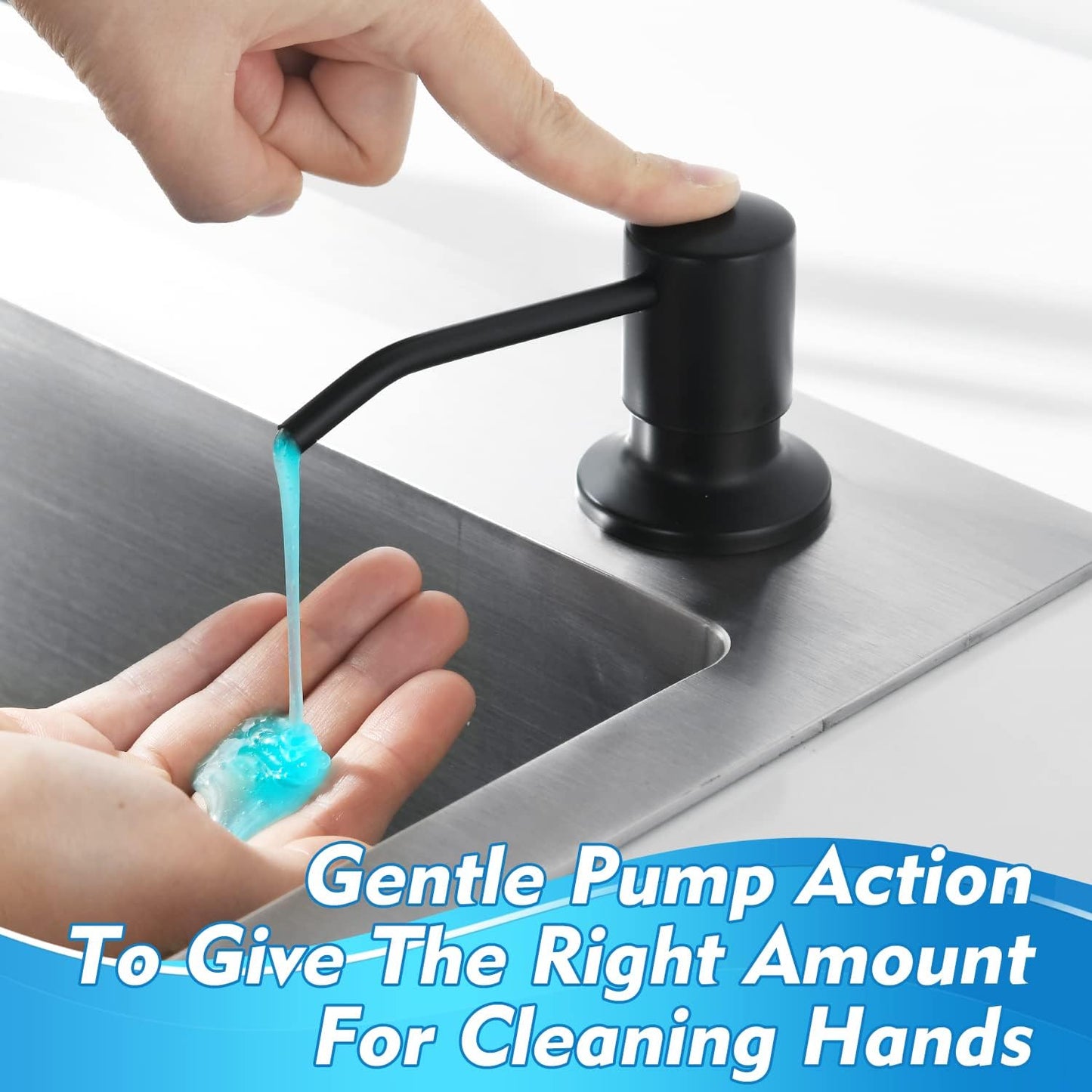 CREA Dish Soap Dispenser for Kitchen Sink,Built in Countertop Kitchen Soap Dispenser Set w./ 39"