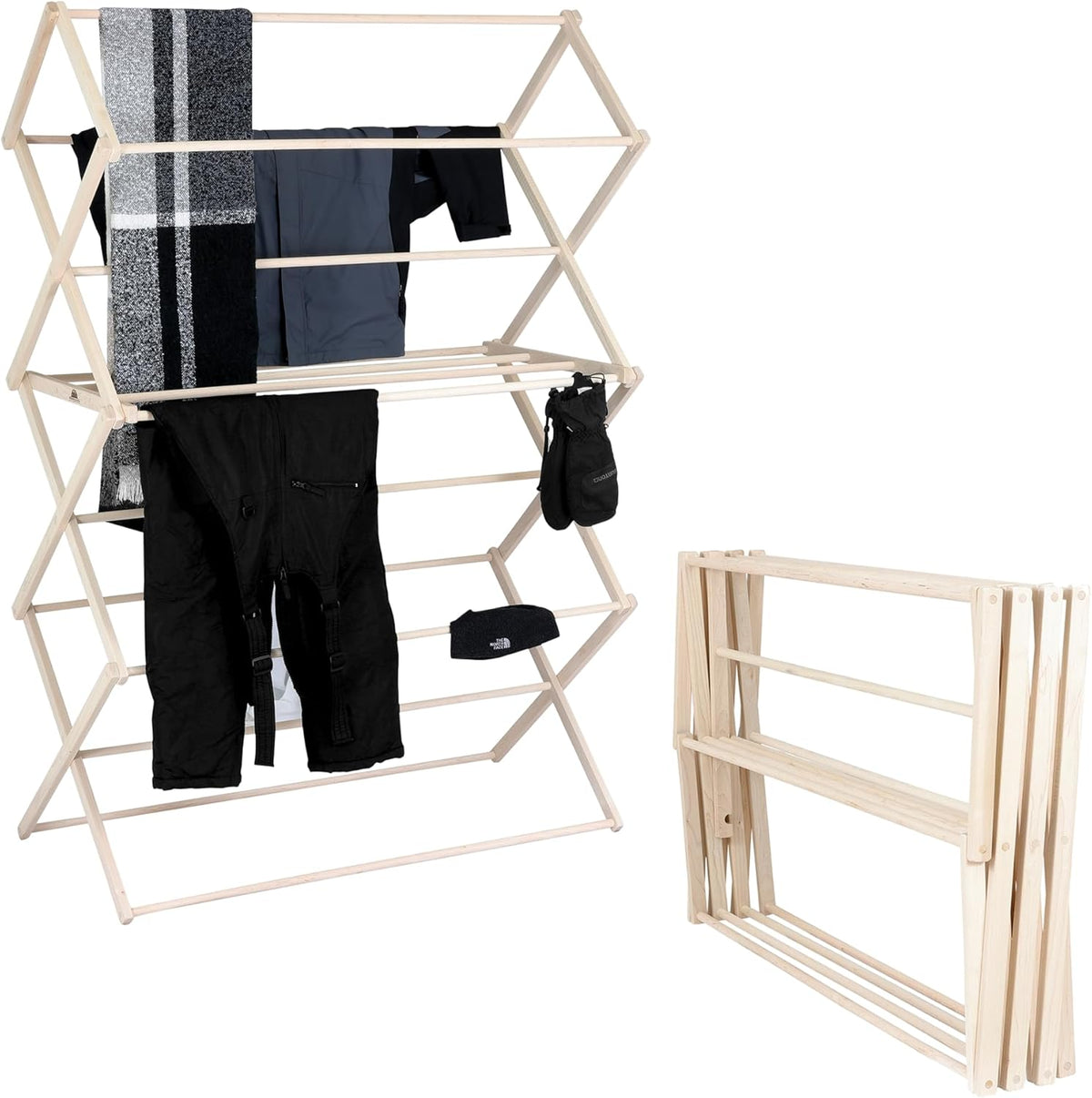 Pennsylvania Woodworks Clothes Drying Rack: Solid Maple Hard Wood Laundry Rack for Blankets
