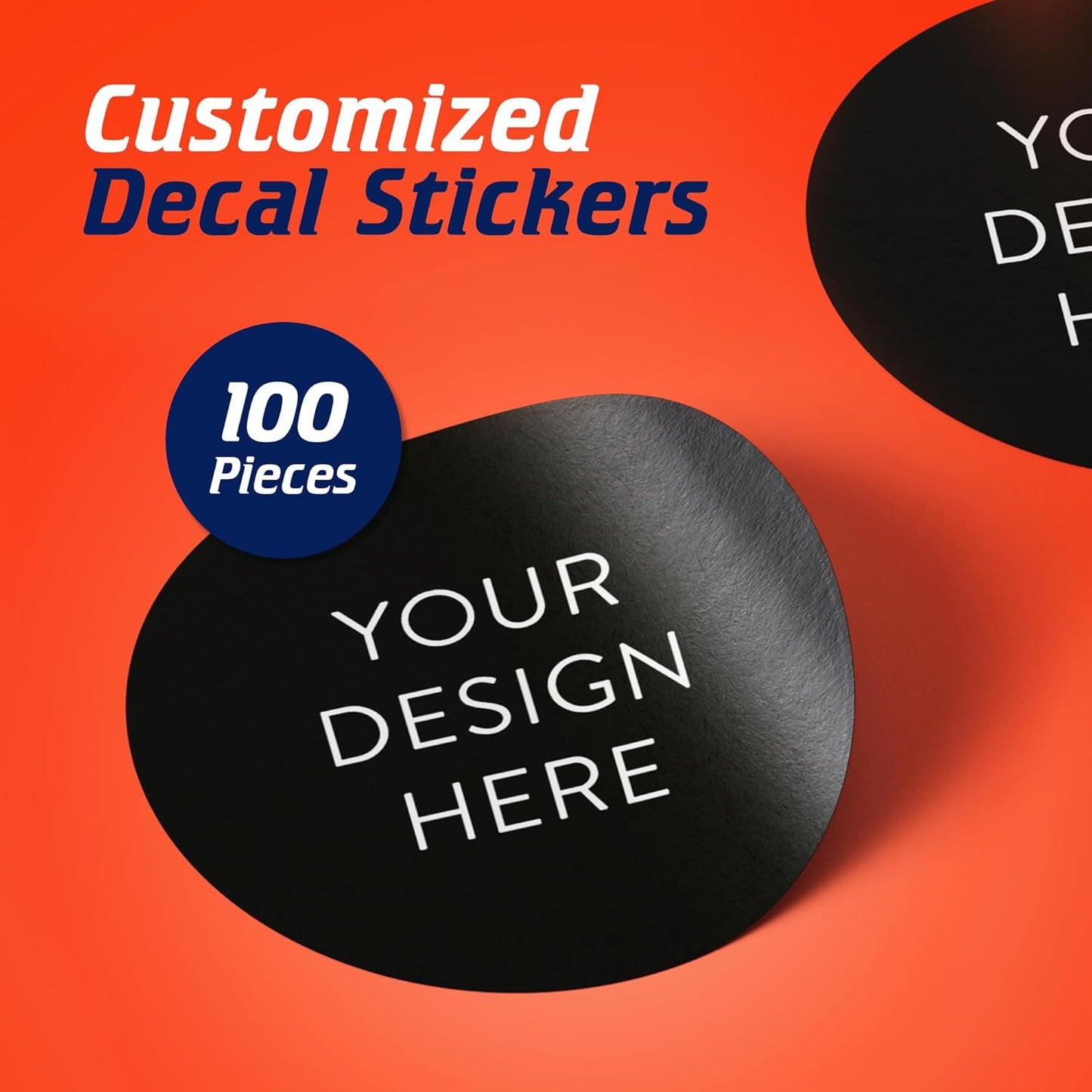 100 Custom Vinyl Stickers - Upload Your own Image, Text, Design, Logo - Personalized Logo Labels