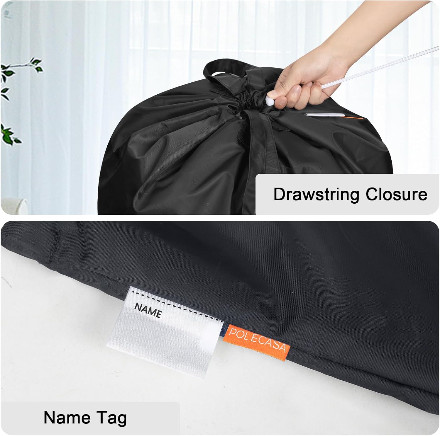 Polecasa Heavy Duty Large Laundry Bag with 130gsm Tear Resistant Fabric and Handles, Easy to Carry