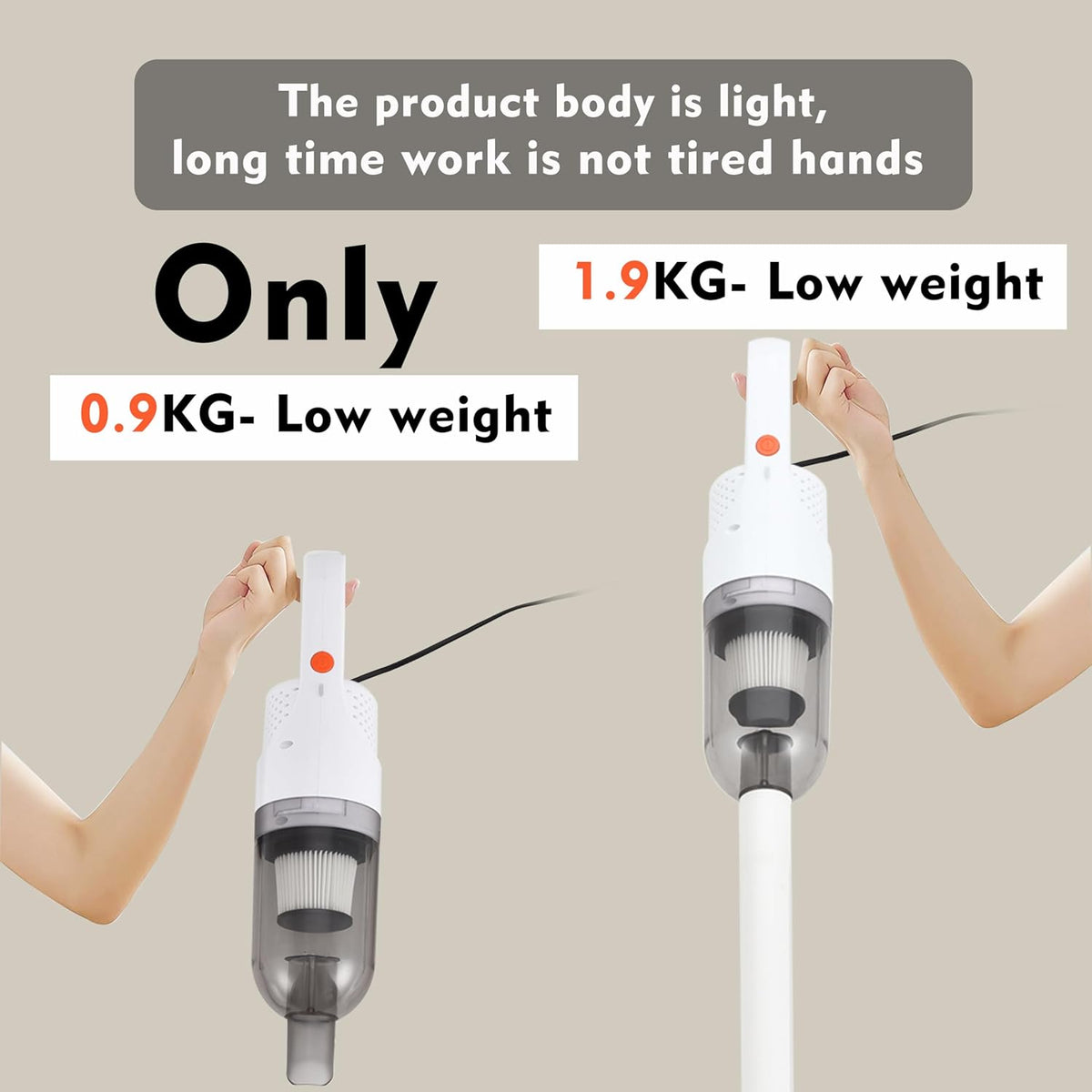 6-in-1 Lightweight Stick Vacuum Cleaner with 100W Powerful Motor, Mini Portable Household Handheld