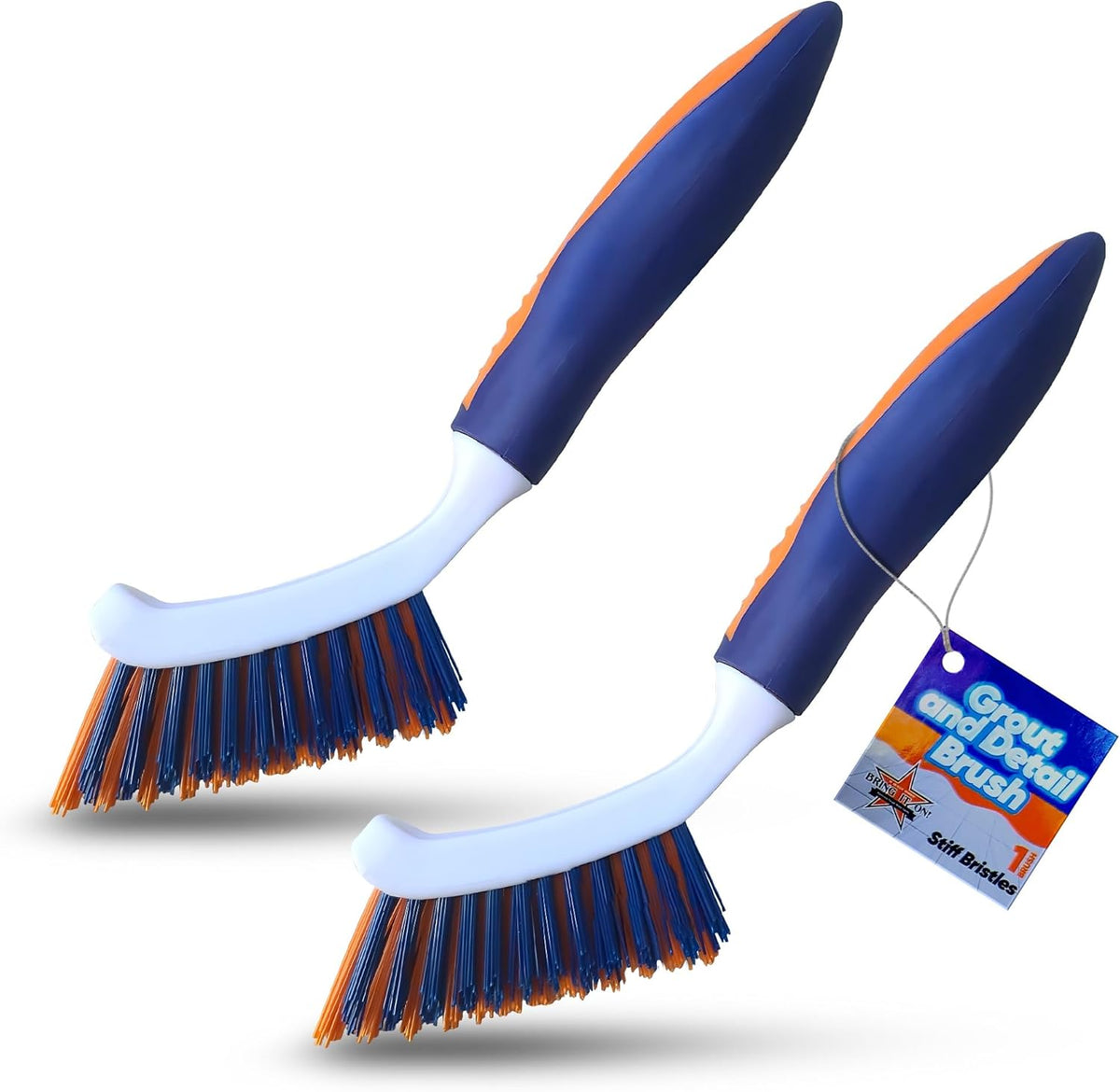 Bring It On Grout Cleaning Brush – Crevice Cleaning Brush with Stiff Nylon Bristles – 8-inch