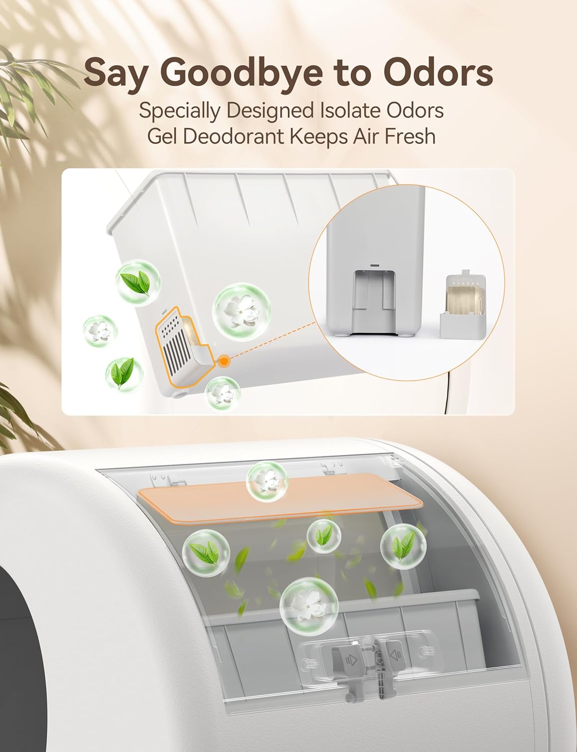 MeoWant Pet Odor Eliminator- 30-Day Continuous Automatic Cat Litter Box Odor Deodorant Gel Only