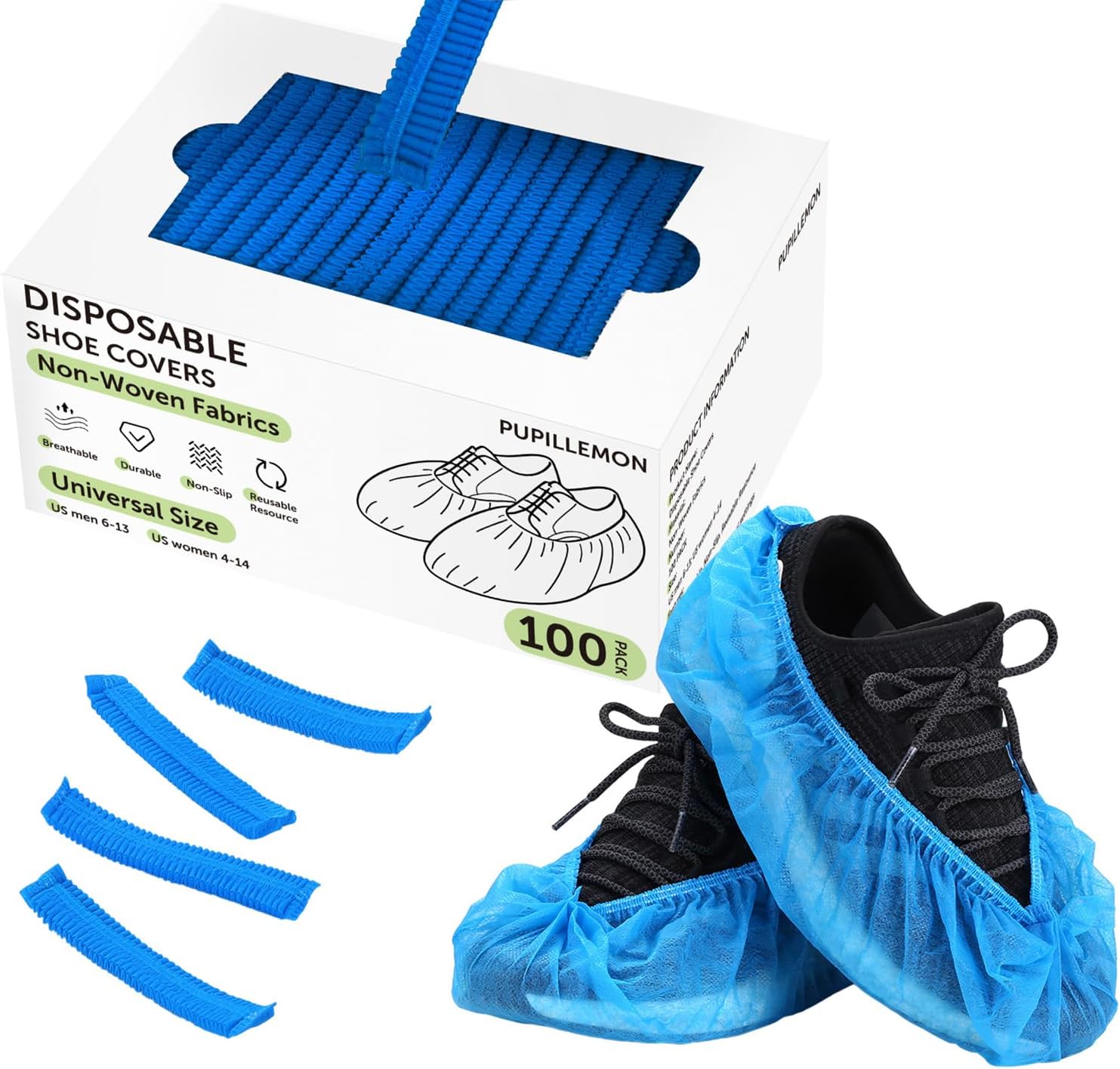 100Pcs(50 Pairs) Non-Woven Shoe Covers Disposable Non Slip for Indoors, Breathable | Durable | Boot
