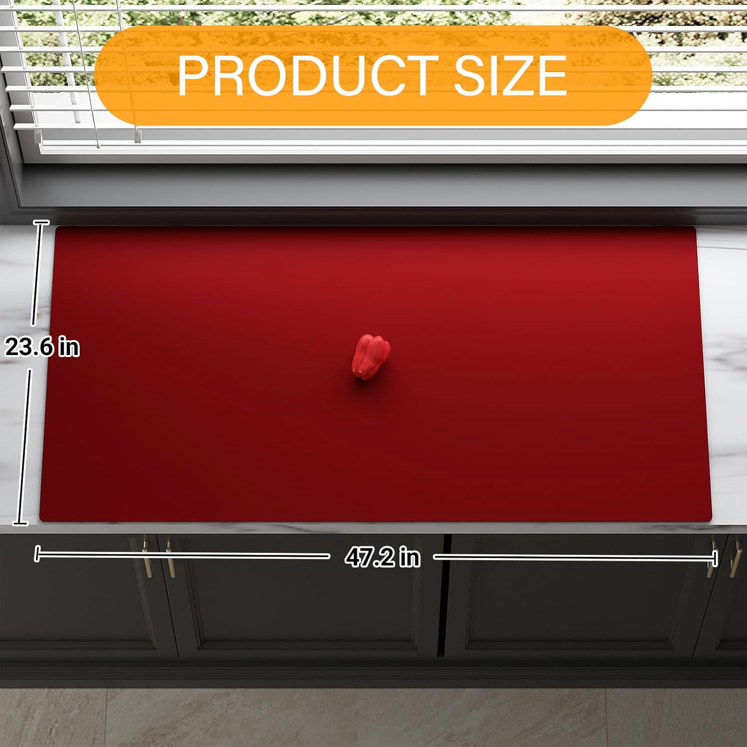 Quality Silicone Table Mat 47x24 Inch - High Heat Resistant (Lab Tested 482°F), Non-Slip