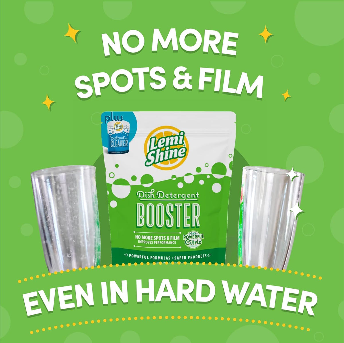 Lemi Shine Natural Dish Detergent Booster - Hard Water Stain Remover - Multi-Use Citric Acid