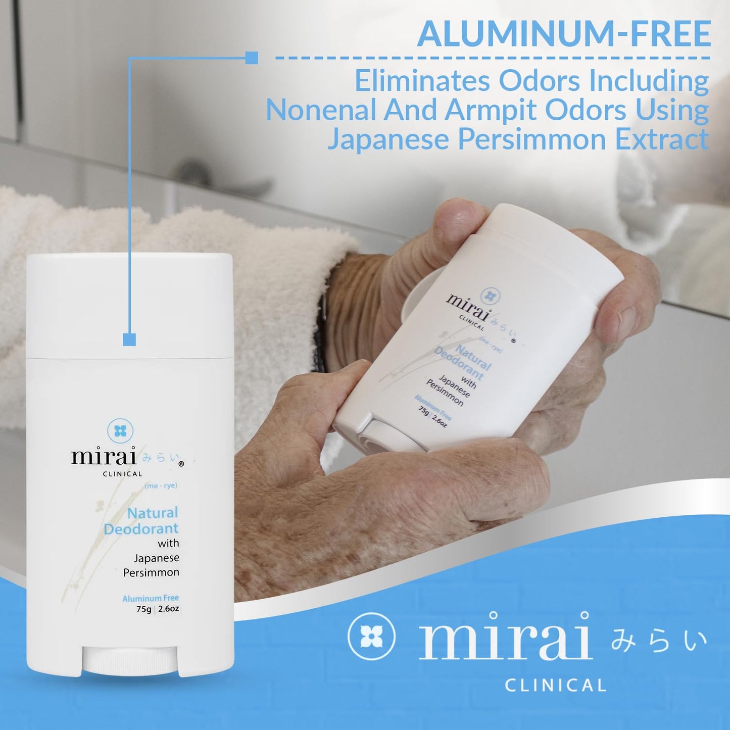 Mirai Clinical - All Natural Deodorant for Women and Men - w/Japanese Persimmon Extract - Full-Body