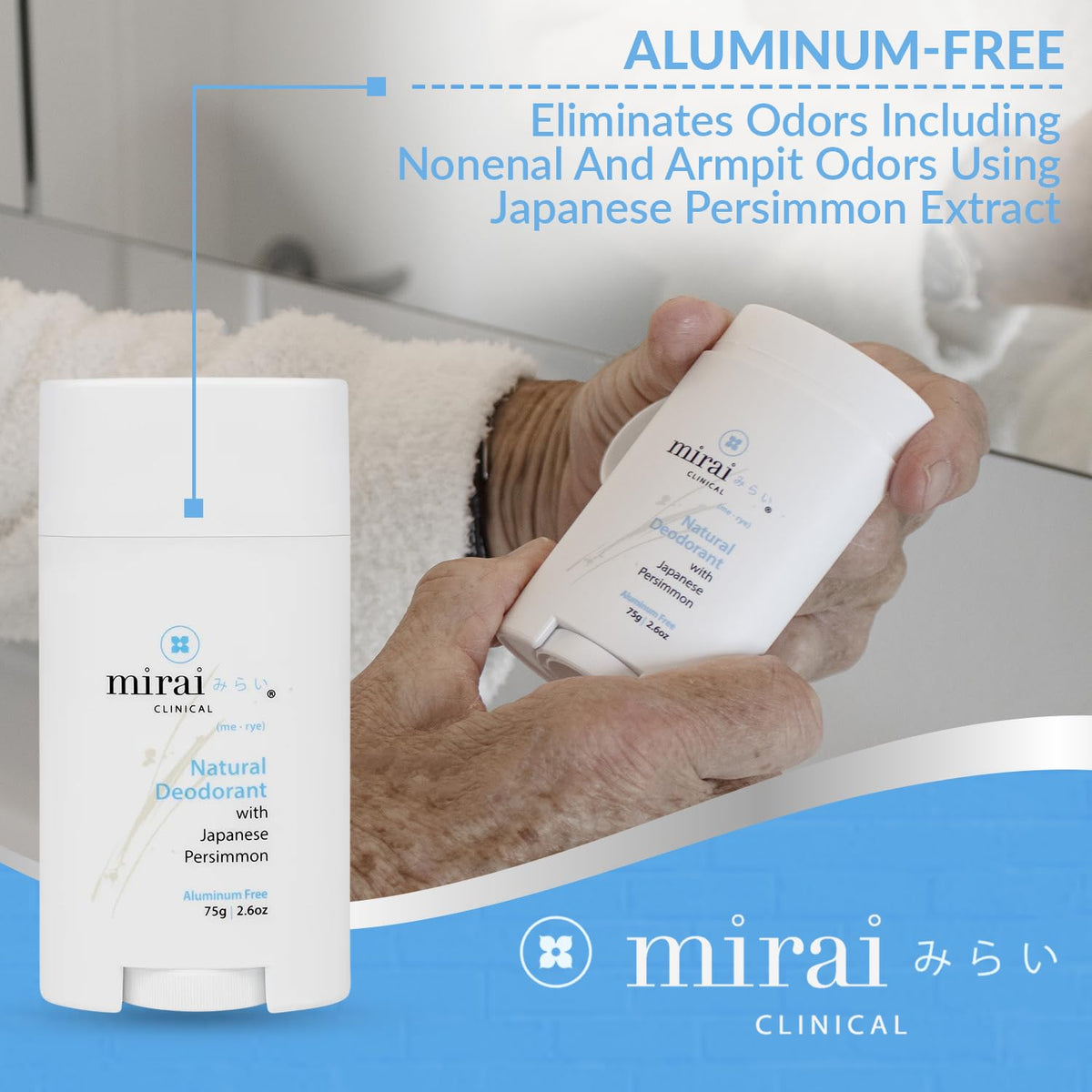 Mirai Clinical - All Natural Deodorant for Women and Men - w/Japanese Persimmon Extract - Full-Body
