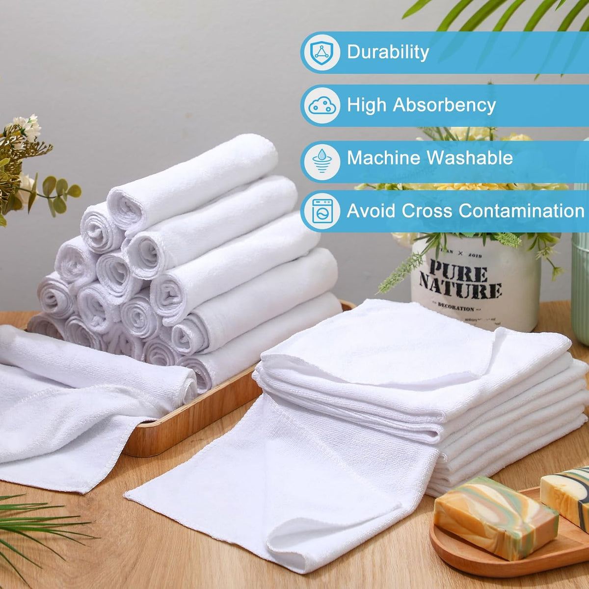 Nuenen Microfiber Cleaning Cloths for Cars 16 x 16 Inch Ultra Absorbent Car Towels Drying Reusable