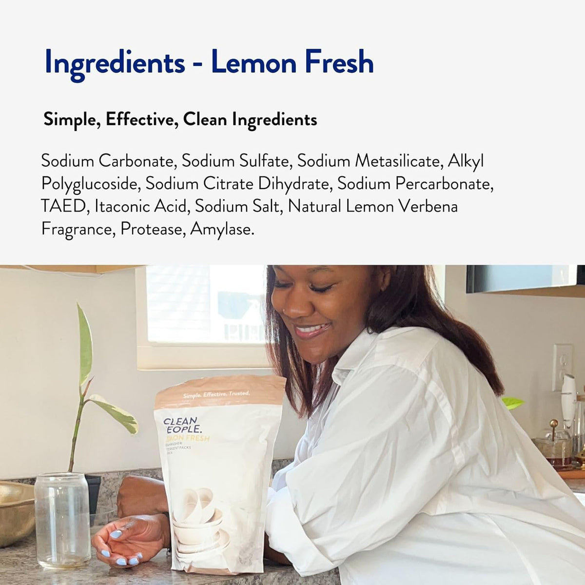 The Clean People Dishwasher Pods - Cuts Grease & Rinses Sparkling Clean - Residue-Free - Phosphate