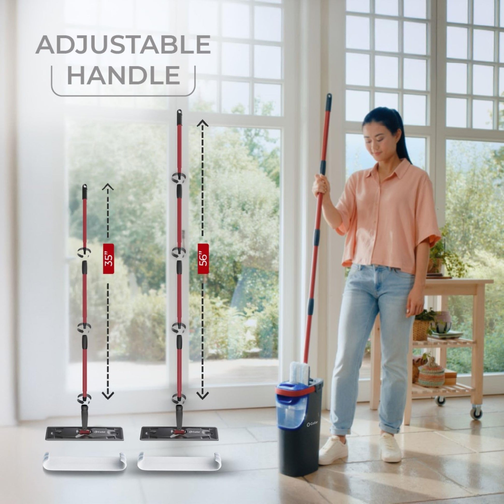 O-Cedar H2prO Flat Mop System | Quick Everyday Cleaning | Dual-Tank Fresh Water System | Machine