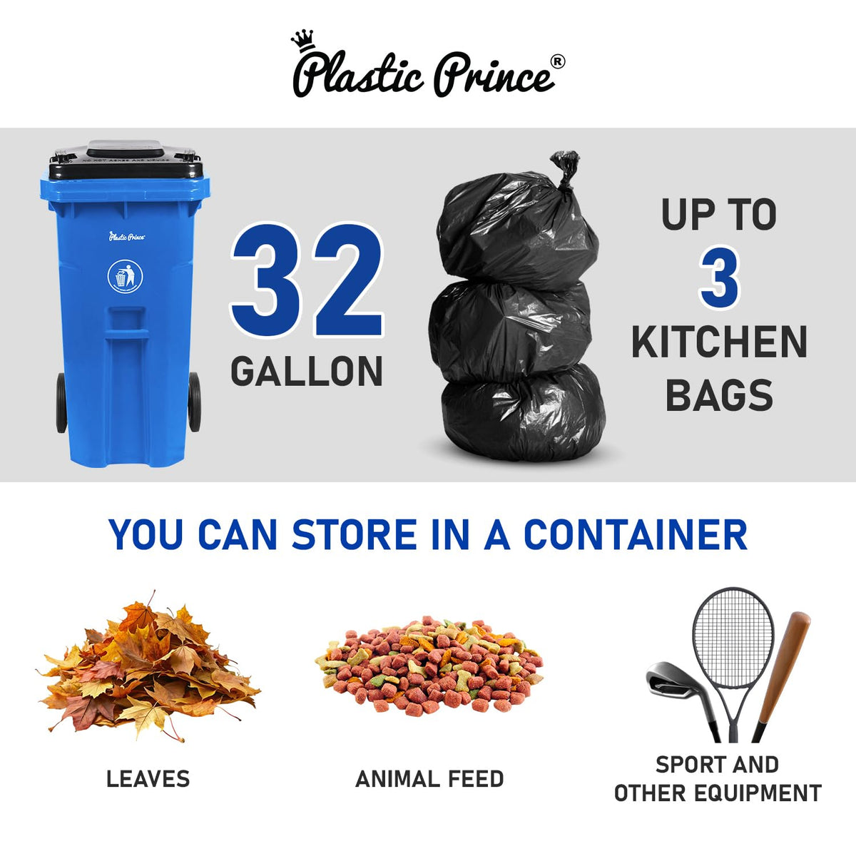 32 Gallon Trash Can Outdoor Recycling Bin with Lid and Wheels Heavy Duty Rolling Garbage Can with