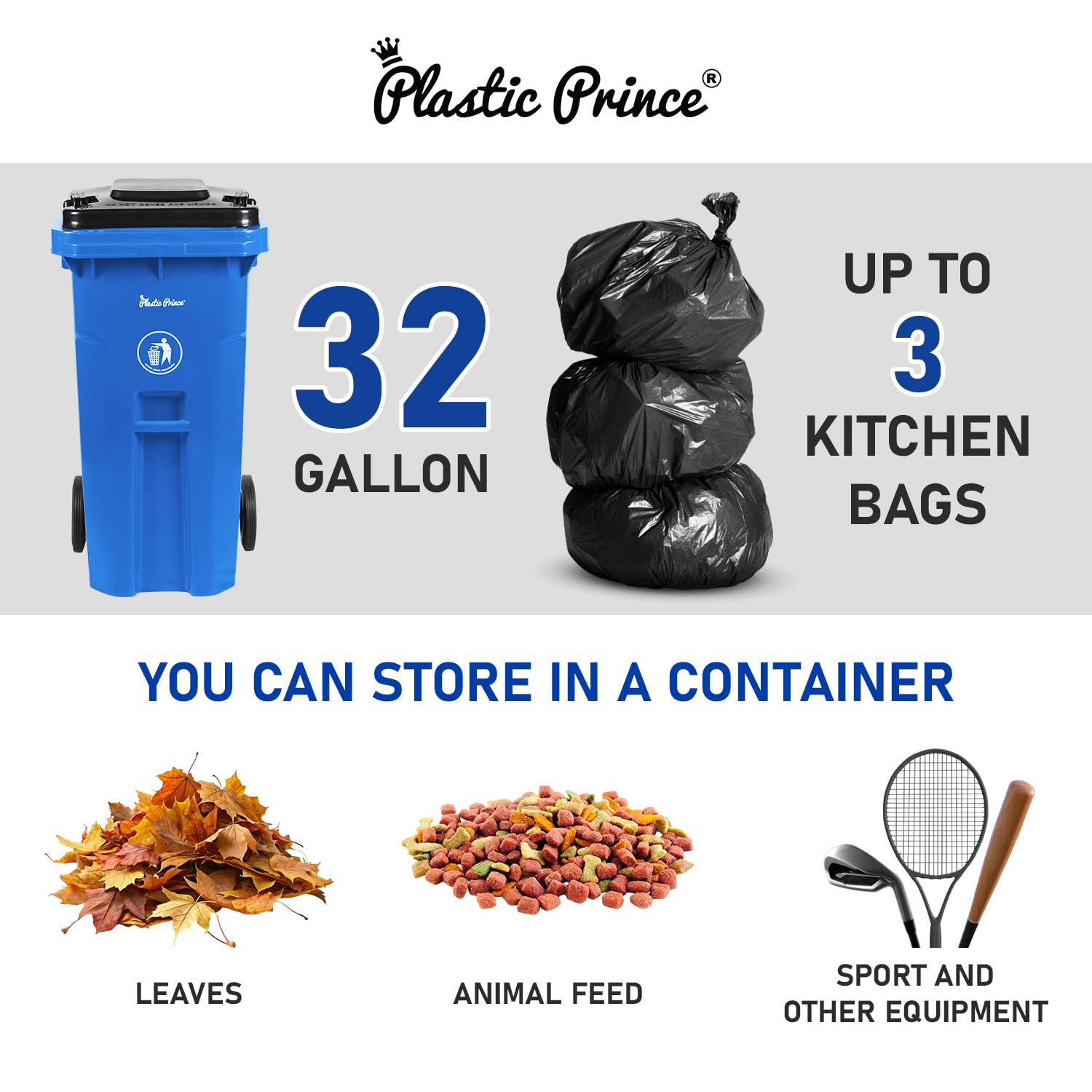32 Gallon Trash Can Outdoor Recycling Bin with Lid and Wheels Heavy Duty Rolling Garbage Can with