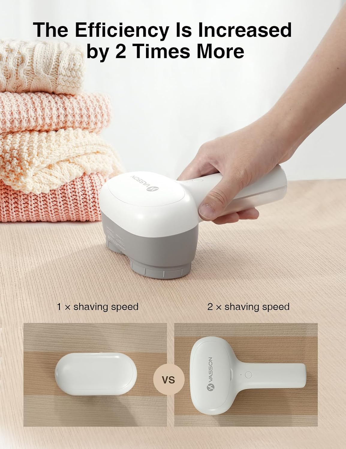 VASSON Fabric Shaver, Electric Lint Remover, Rechargeable Lint Shaver, Sweater Shavers to Remove