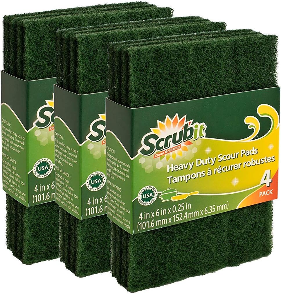 Scouring Pads - Heavy Duty Household Cleaning Scrubber with Non-Scratch Anti-Grease Technology