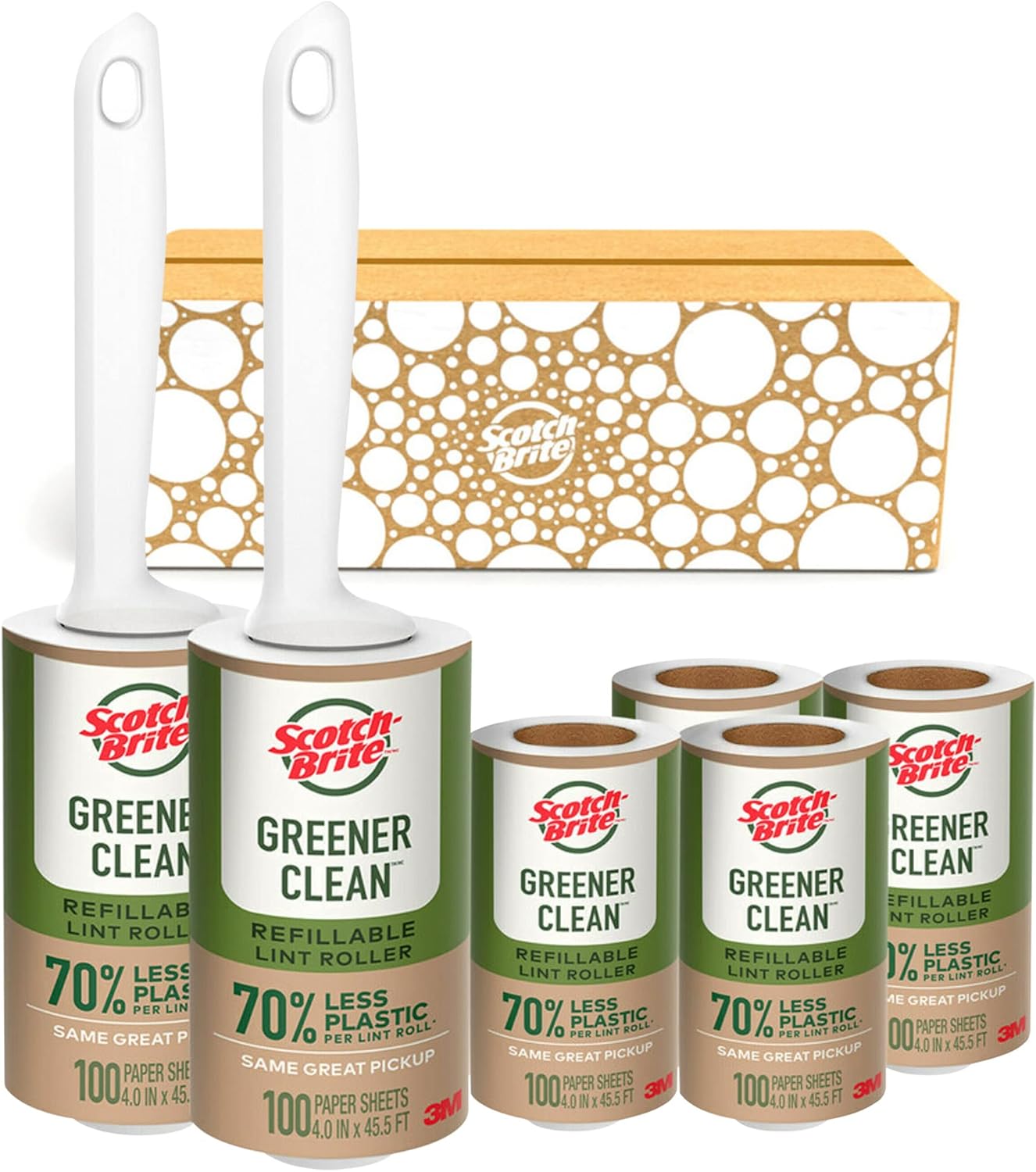 Scotch-Brite Greener Clean Lint Roller, Reusable Lint Rollers for Clothes, Furniture, and Pet Hair