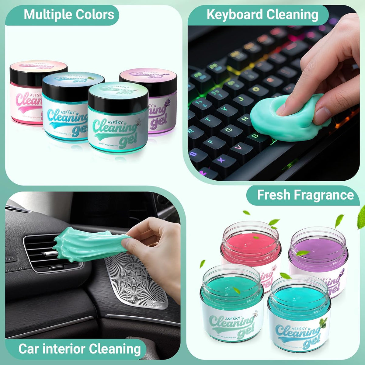 ASFSKY Car Cleaning Gel (Aromatherapy aroma) Dust Cleaning Putty Universal Car Interior Cleaner