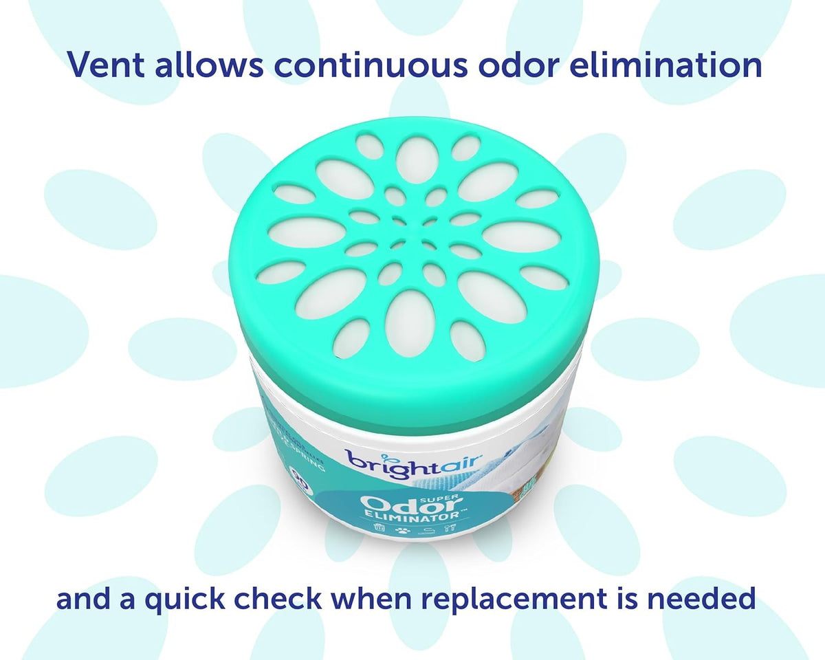 Bright Air 14 oz. Super Odor Eliminator, For Medium-Size Spaces, Linen & Spring Breeze Scent, Case