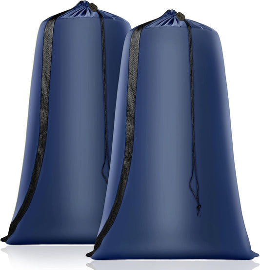 Heavy Duty Laundry Bag 2 Pack XL Nylon Laundry Bags with Straps, Washable Large Dirty Clothes