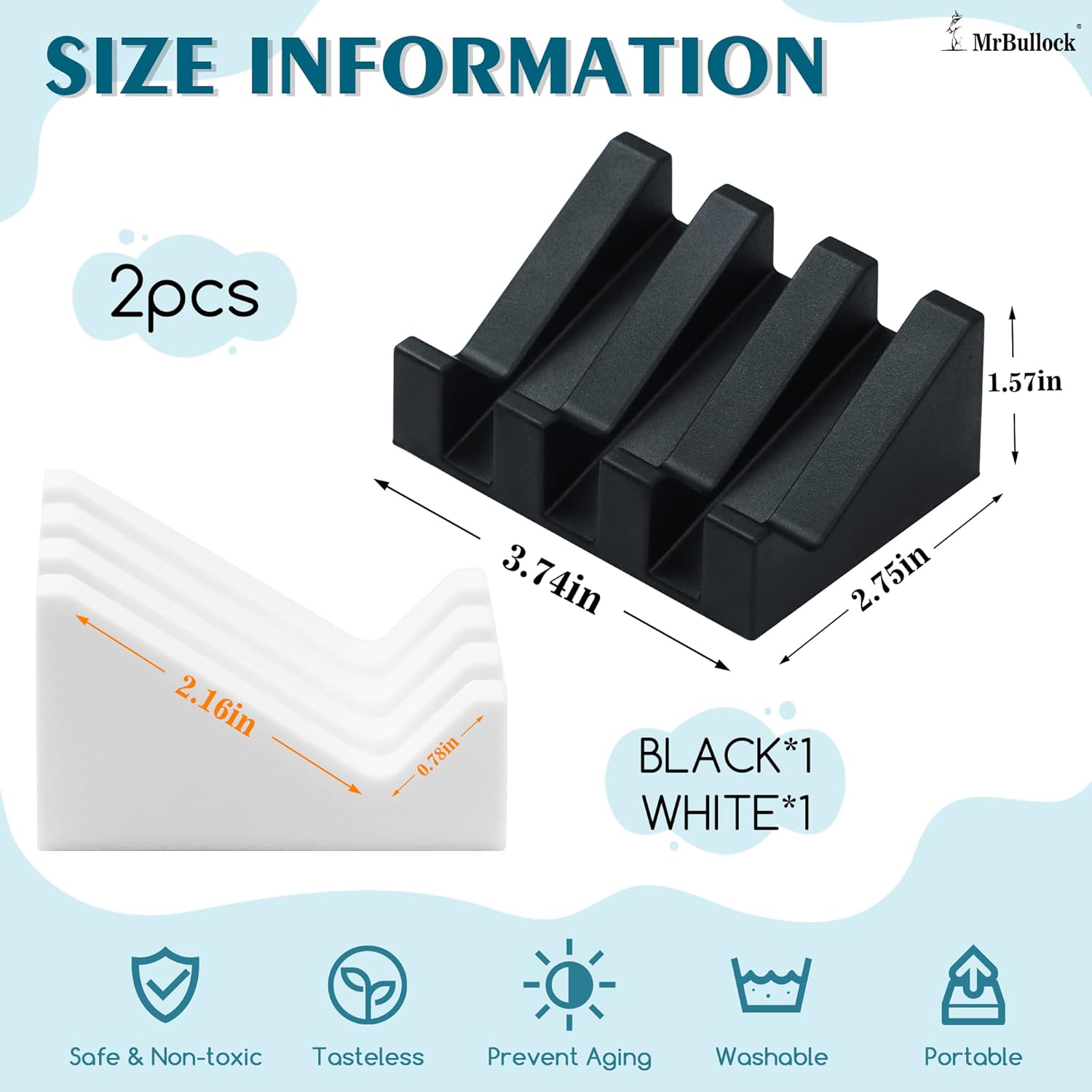 Silicone Soap Dish for Bar Soap Holder for Shower Bathroom Self Draining Waterfall Drying Tray Keep