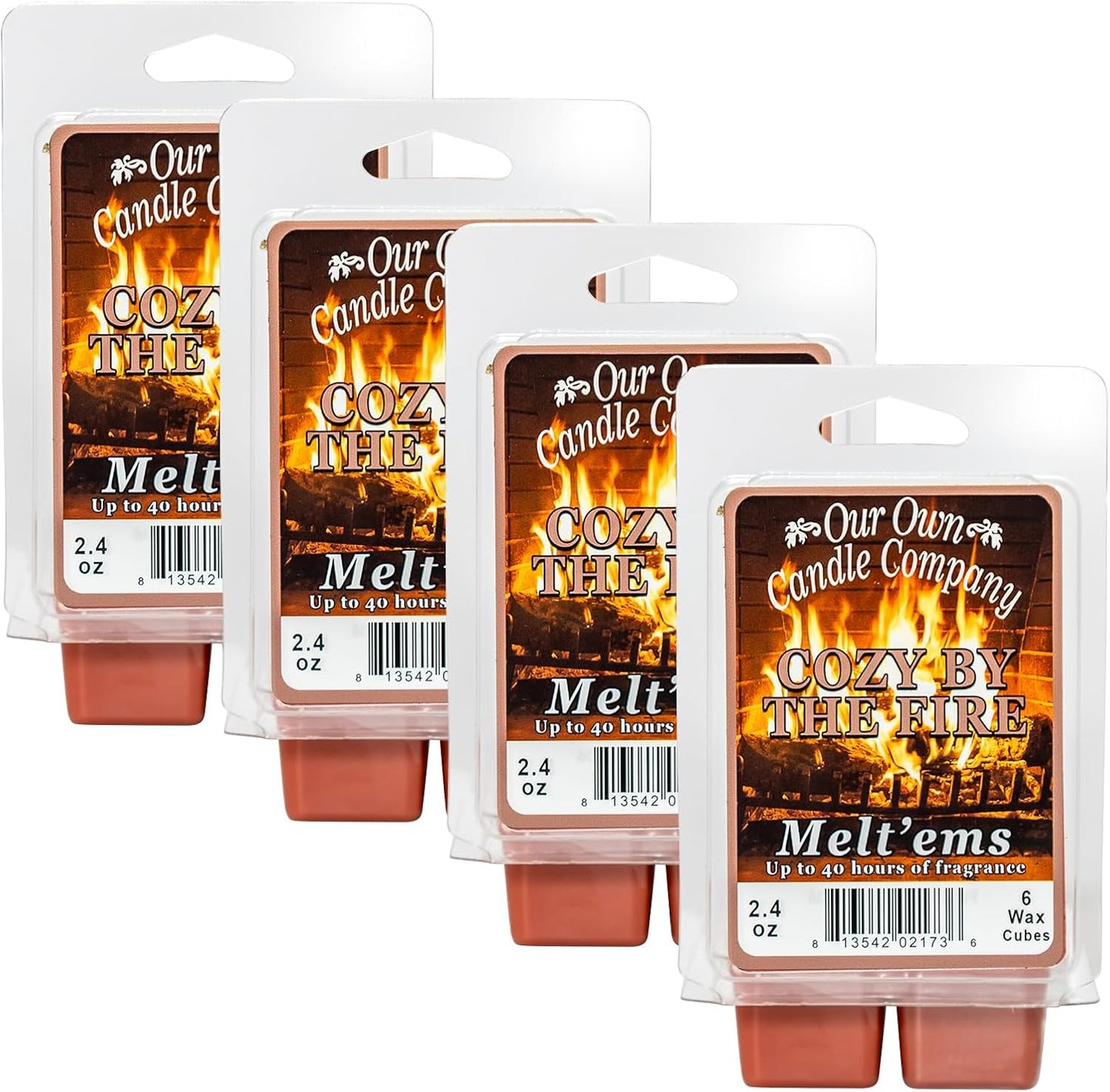 Our Own Candle Company Premium Wax Melt, Cozy by The Fire Scent, Handmade in The USA, 24 Cubes (4