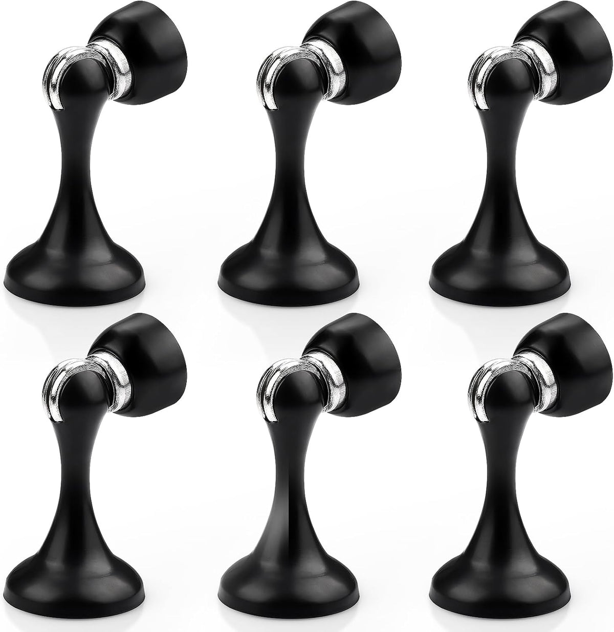 Probrico Black Magnetic Door Stoppers for Bottom of Door, Stainless Steel Magnet Door Catch Door