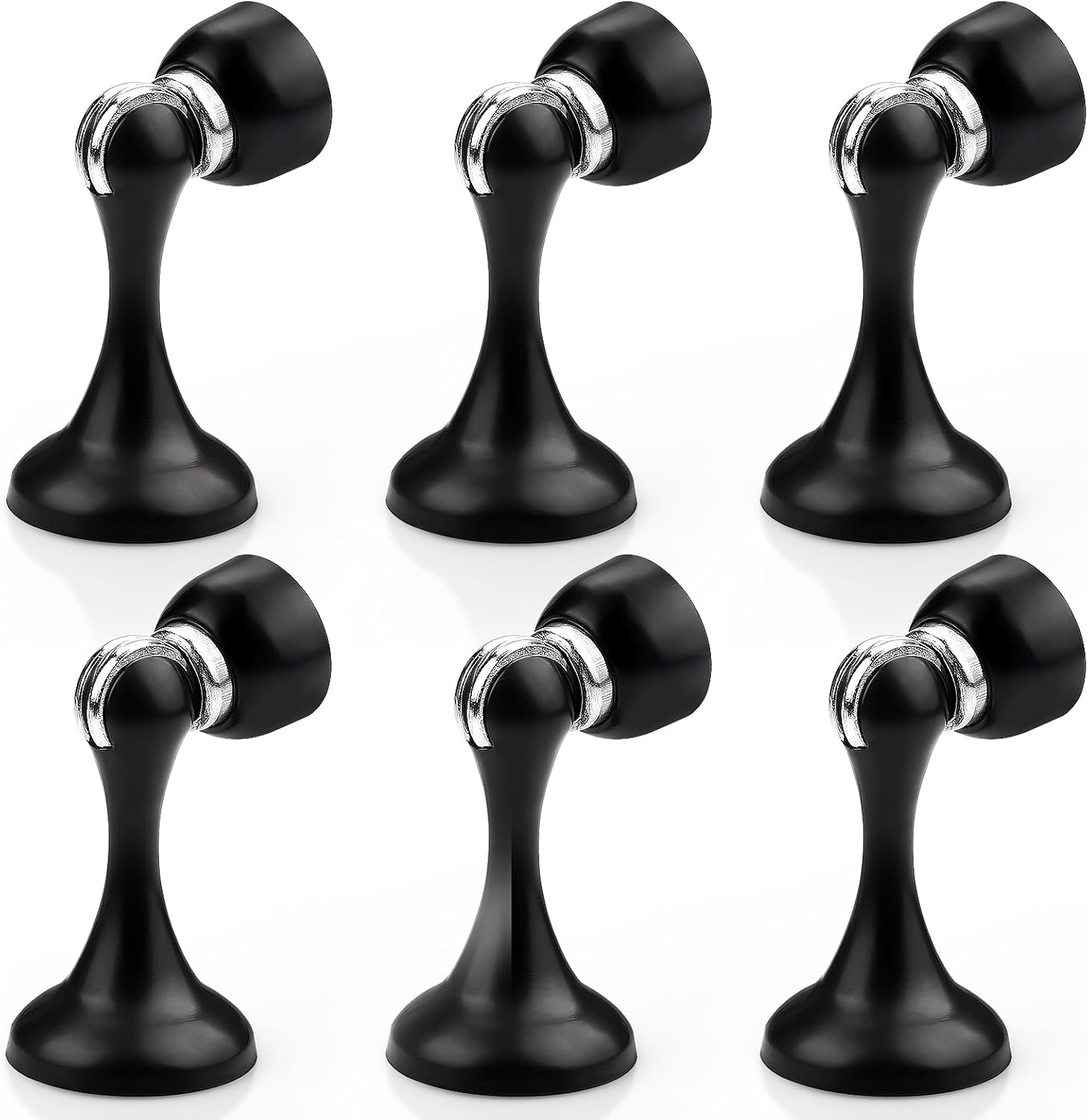 Probrico Black Magnetic Door Stoppers for Bottom of Door, Stainless Steel Magnet Door Catch Door