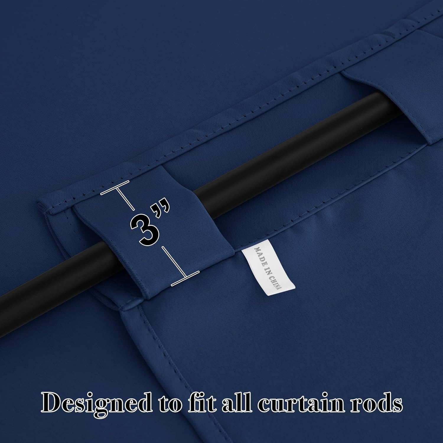 RYB HOME Blackout Curtains for Living Room, Back Tab & Rod Pocket Top Insulating Window Decor for