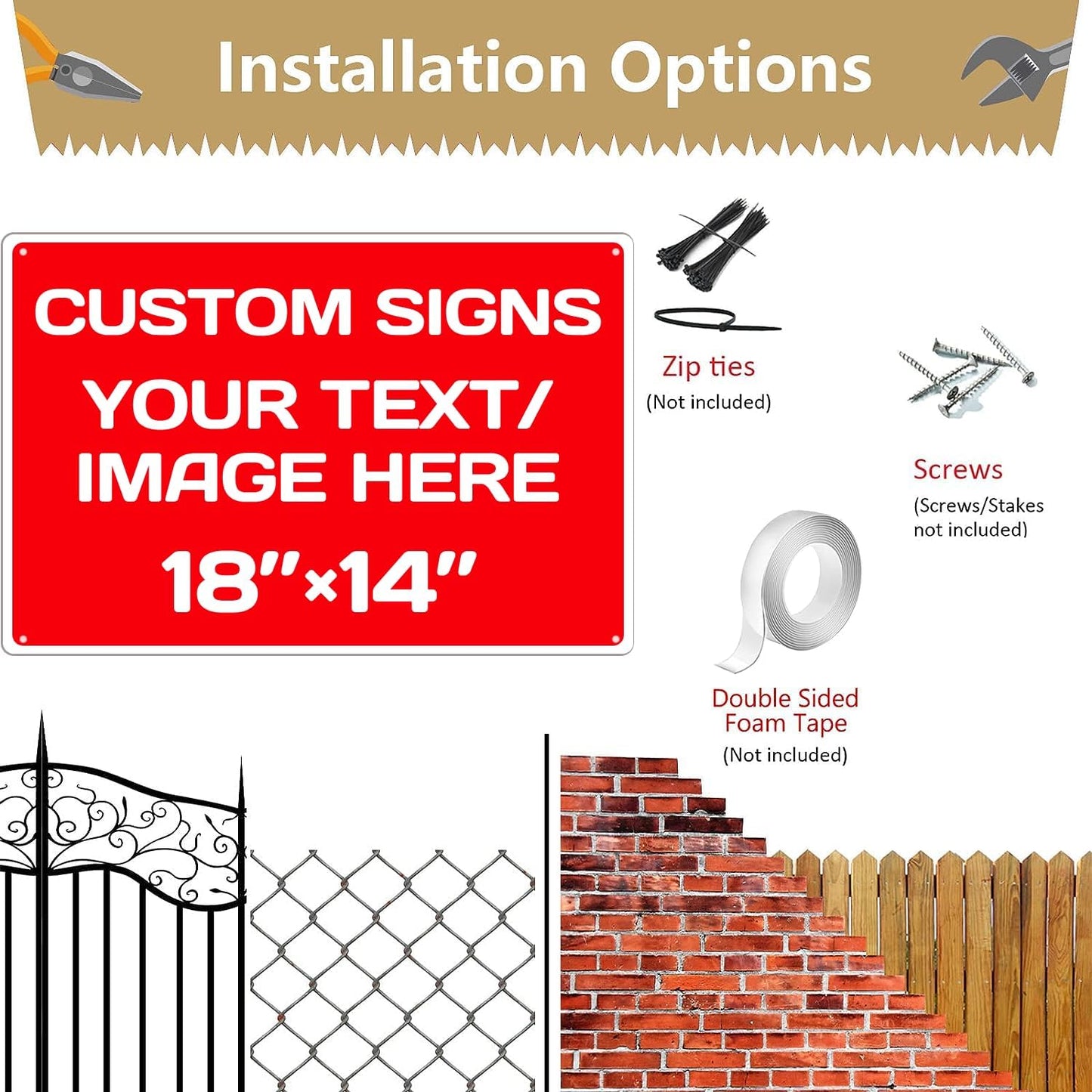 Repaly Personalized signs,Aluminum Weatherproof Metal Sign Multiple Sizes Custom Personalized Text
