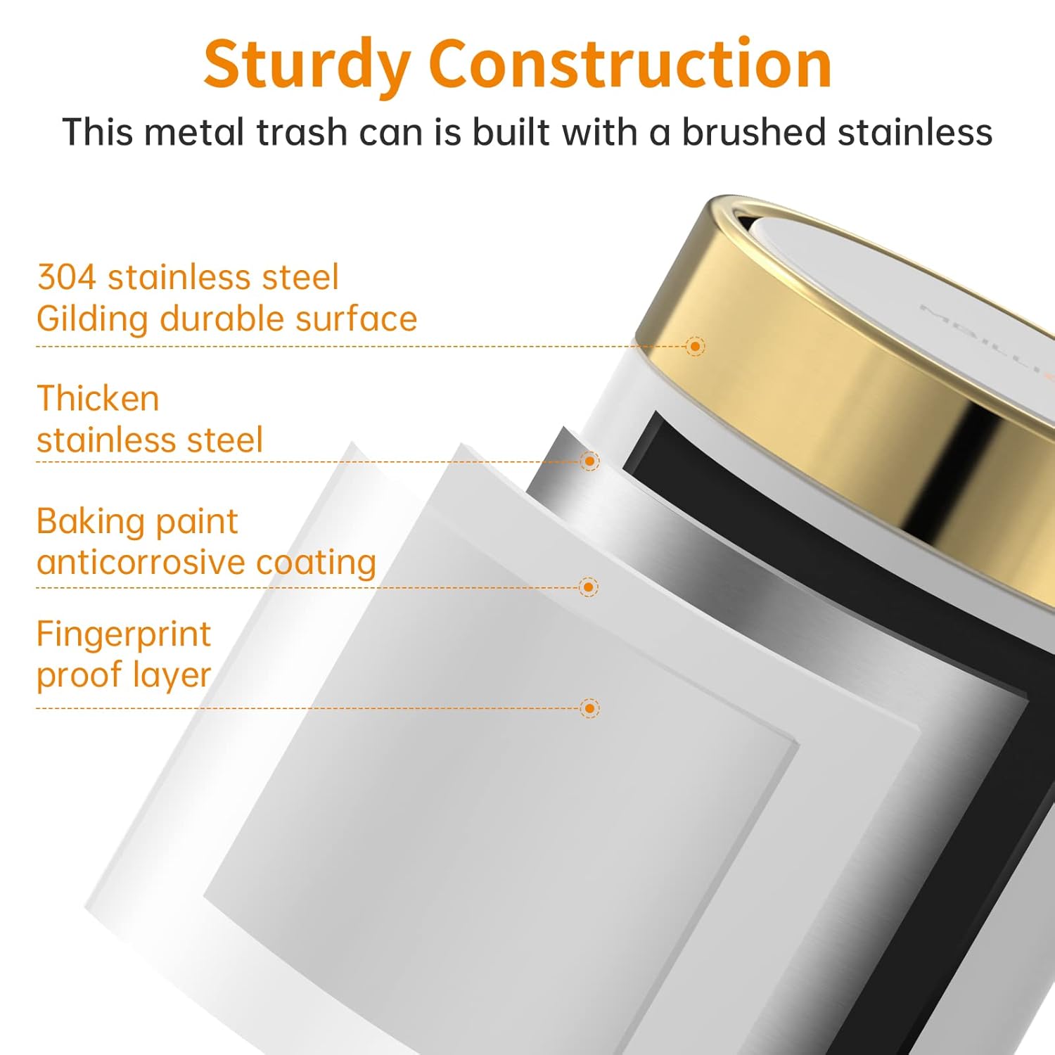 Mini Trash Can with Lid, Desktop Small Trash Can Recycling Bin Cute Metal Garbage Can for Tabletop