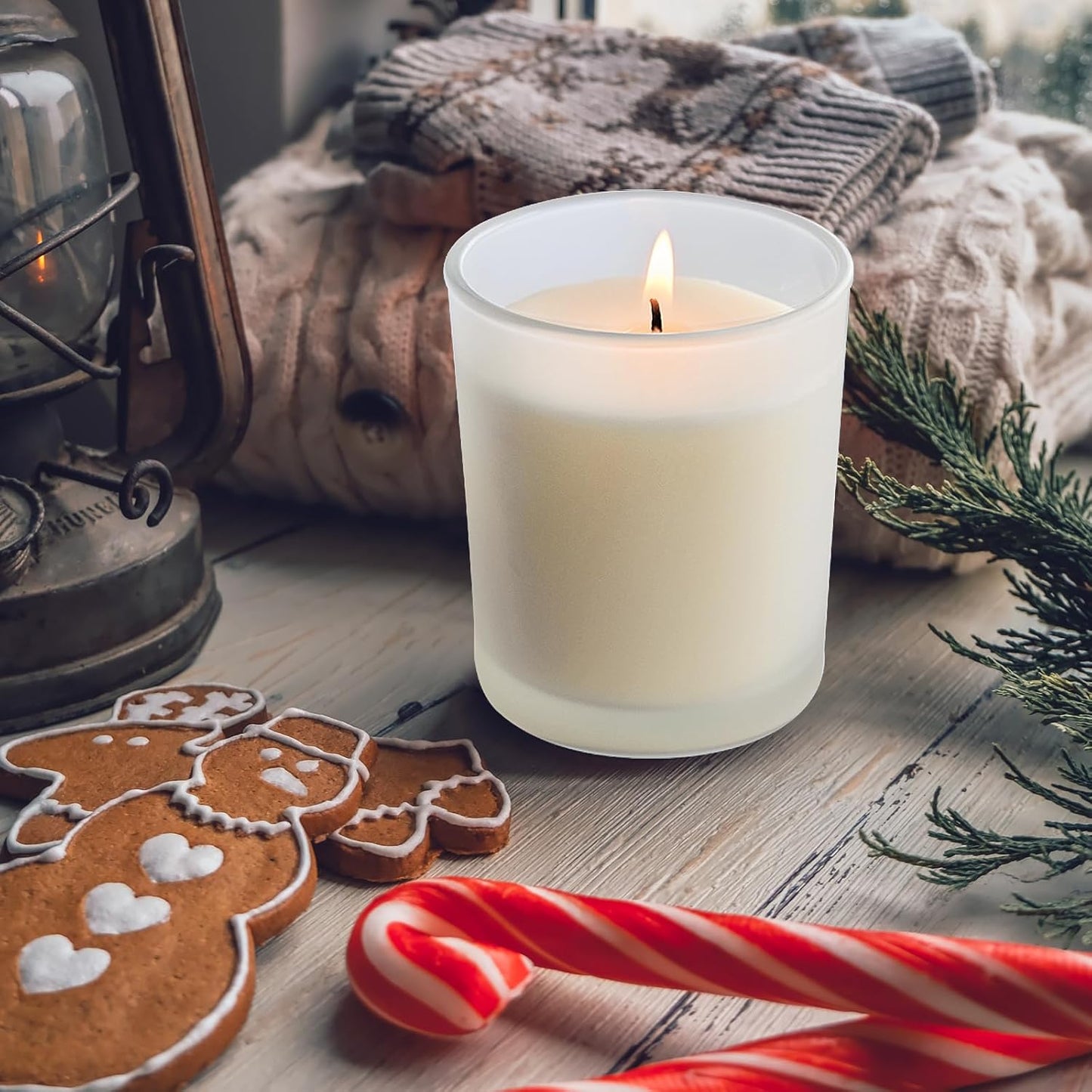 Thick Candle Jars for Making Candles 12 Pcs, 7 OZ Empty Jars with Wood Lids for Candle Making