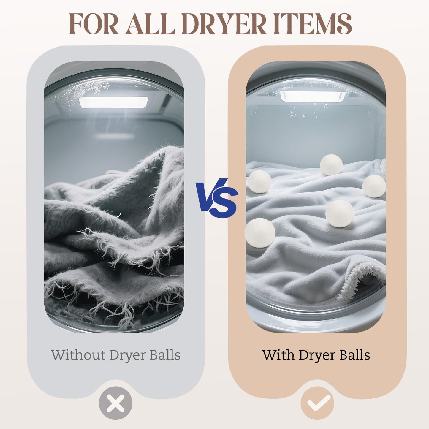 YONSEN Wool Dryer Balls, New Zealand Dryer Balls Laundry Reusable Reduce Static Cling – view 5