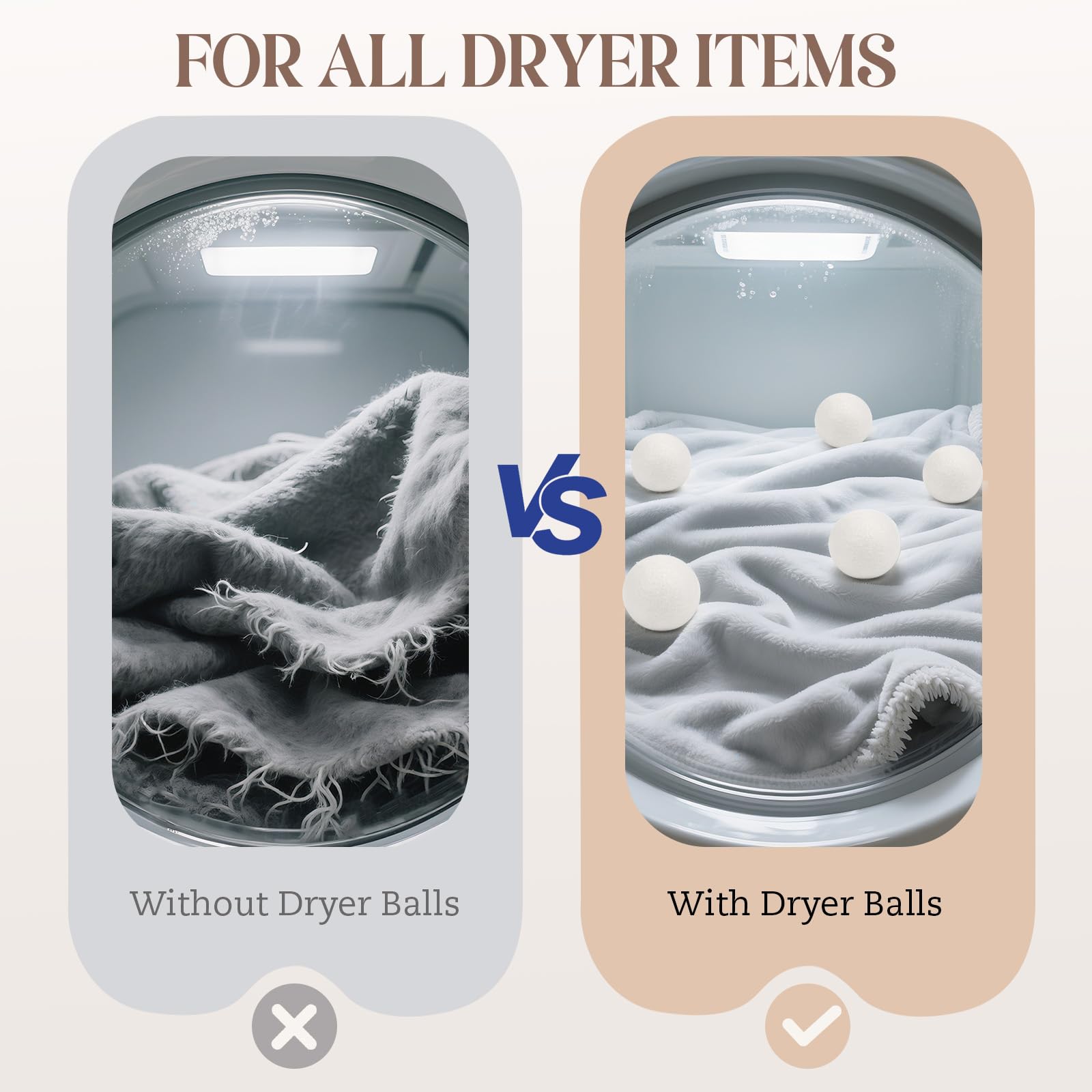 YONSEN Wool Dryer Balls, New Zealand Dryer Balls Laundry Reusable Reduce Static Cling – view 5