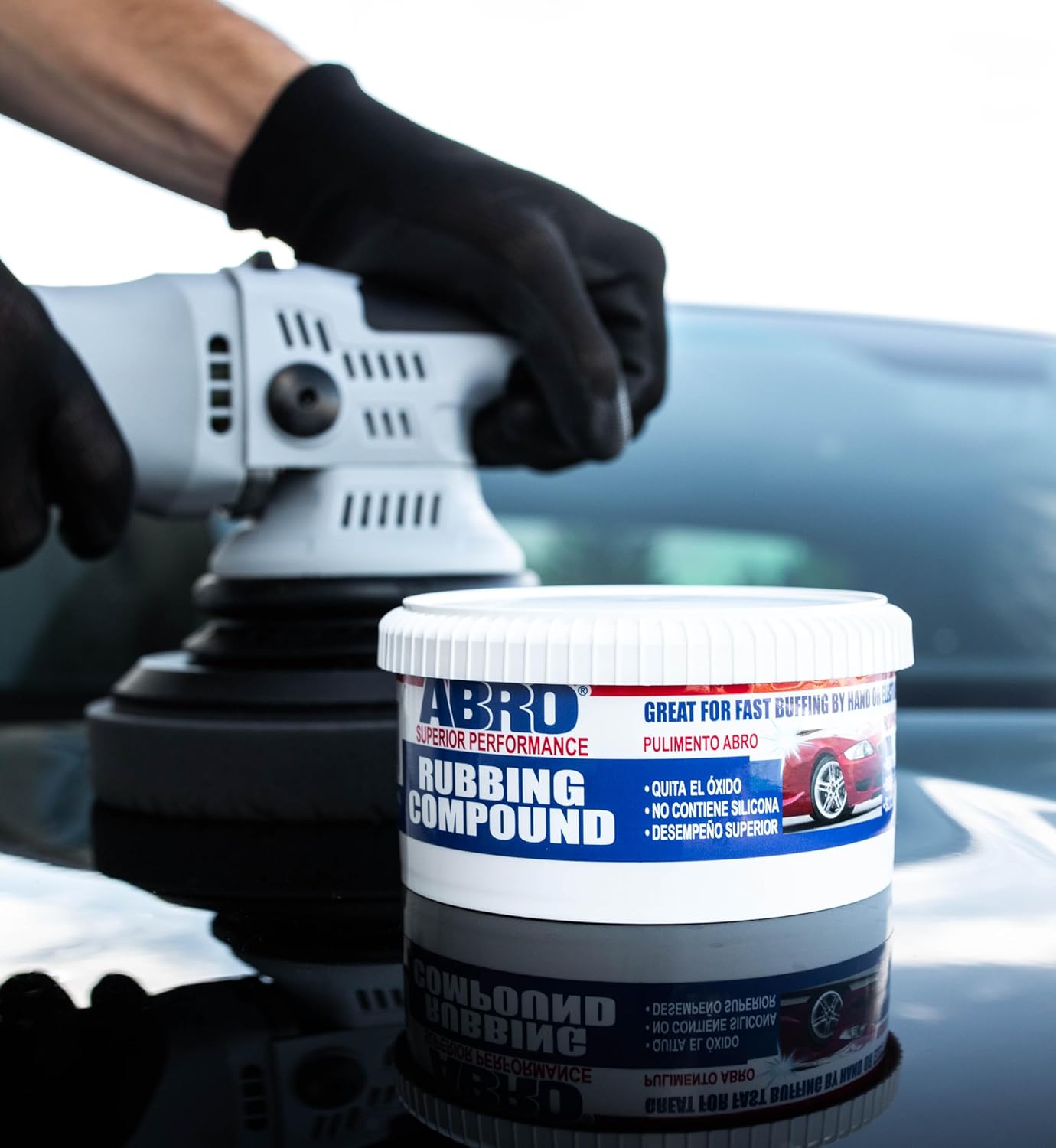 ABRO Superior Performance Automotive Rubbing Compound for Oxidized Finishes, Buff, Shine, Smooth, &