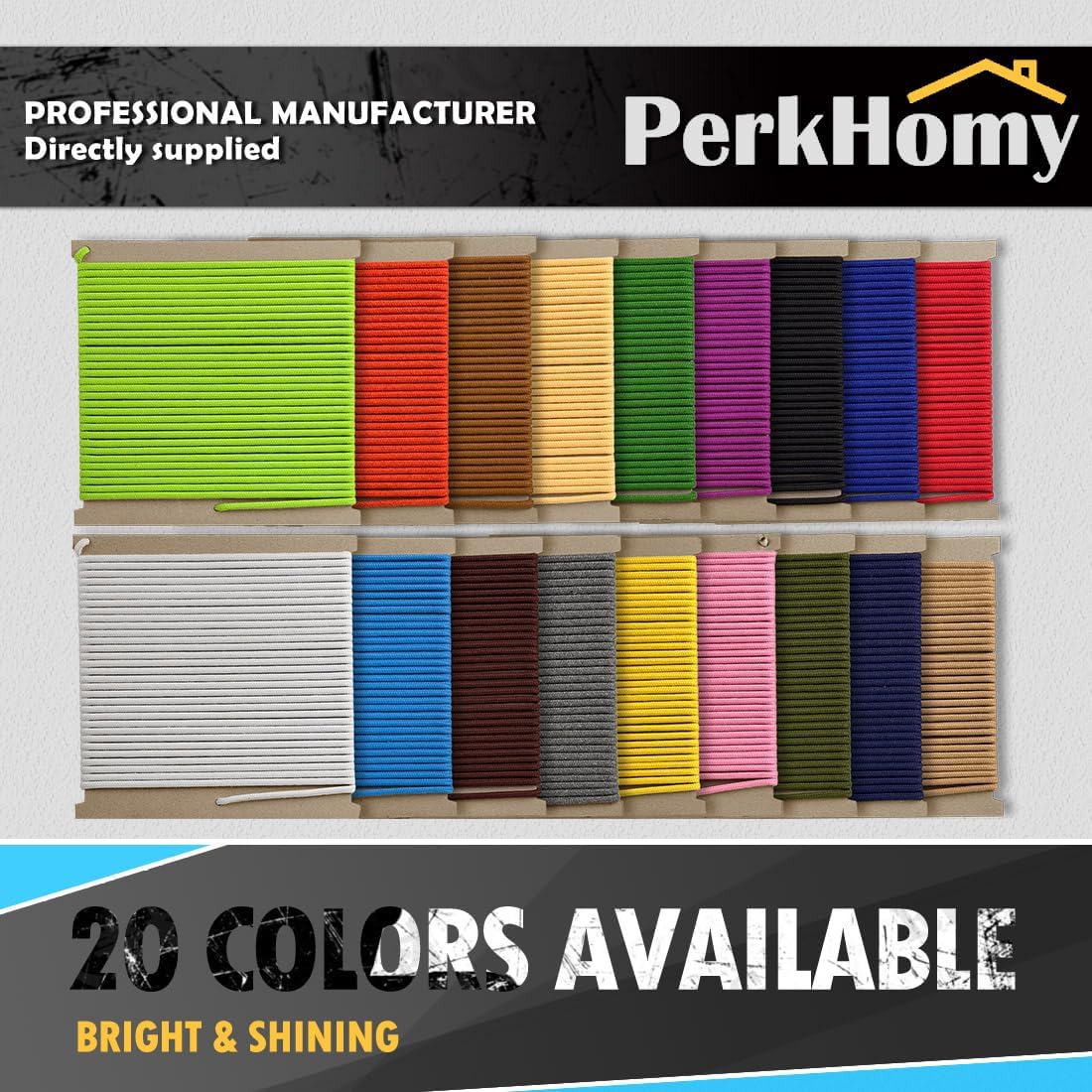 PerkHomy Cotton Rope 3/16" (5mm) 50 ft Multi Purpose Utility Diamond Braided Cord, Natural Cotton