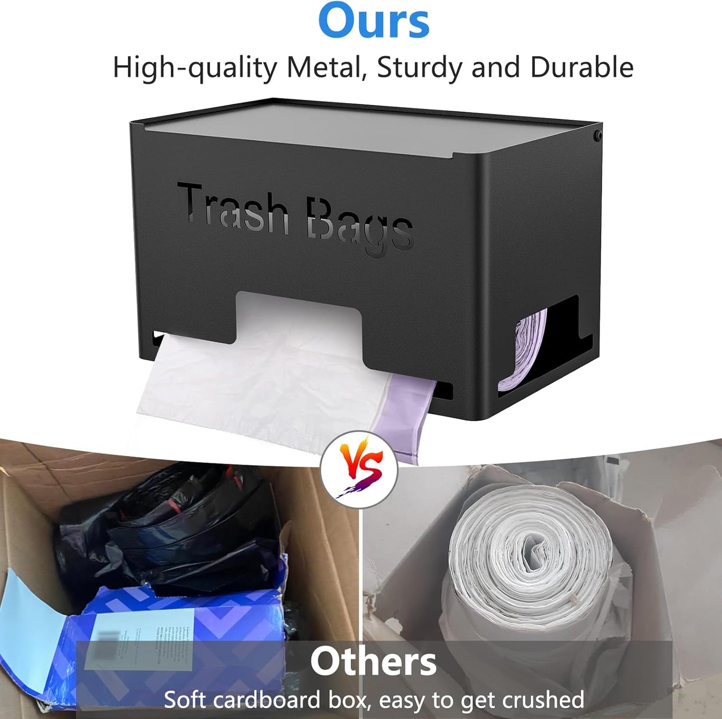 2-Pack Trash Bag Holder Dispenser, Stackable Garbage Bag Dispenser, Extra Large Trash Organizer for