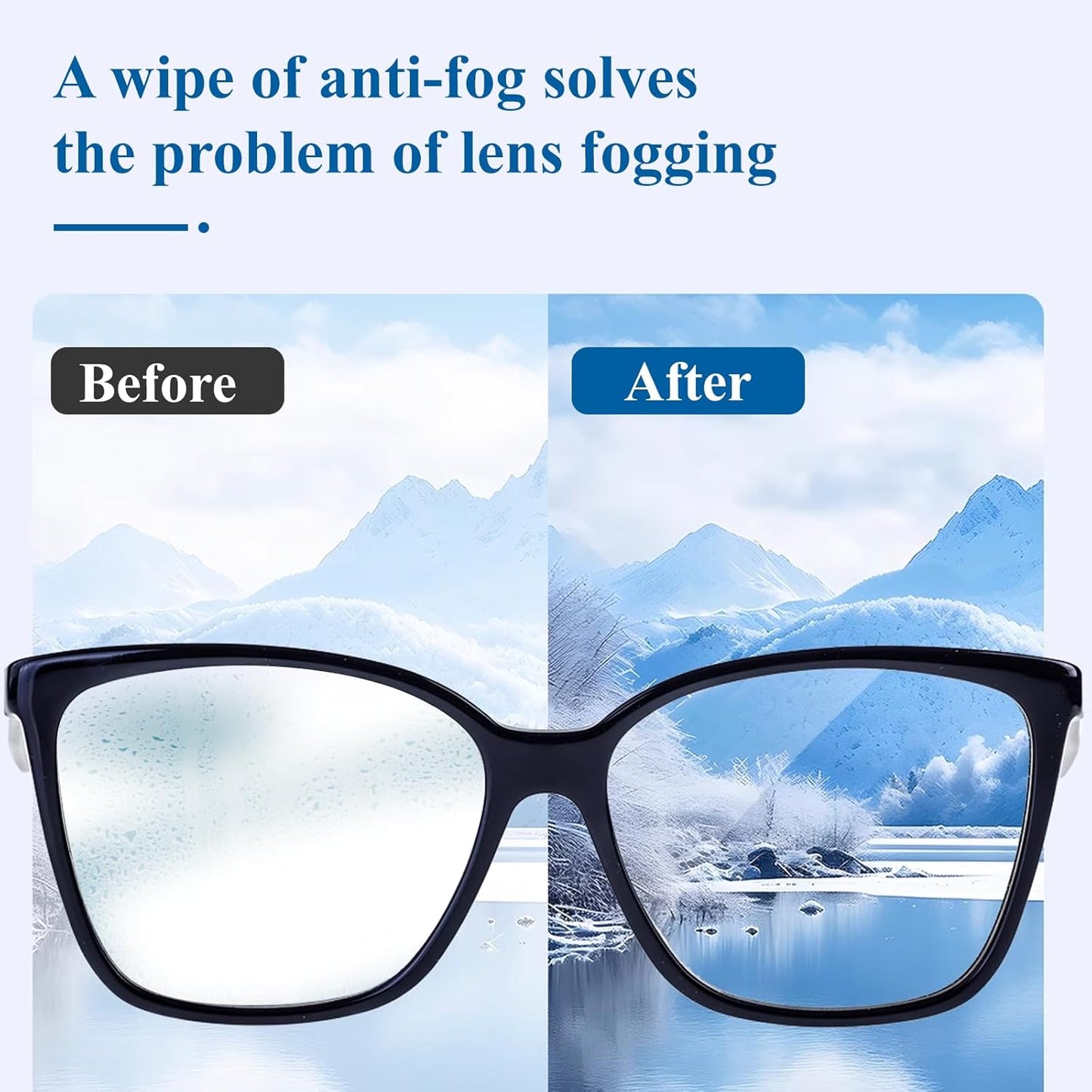 （200 PCS) Anti-Fog Lens Wipes Pre-Moistened Anti-Fog Wipes| Glasses Cleaner Safely Cleans Glasses