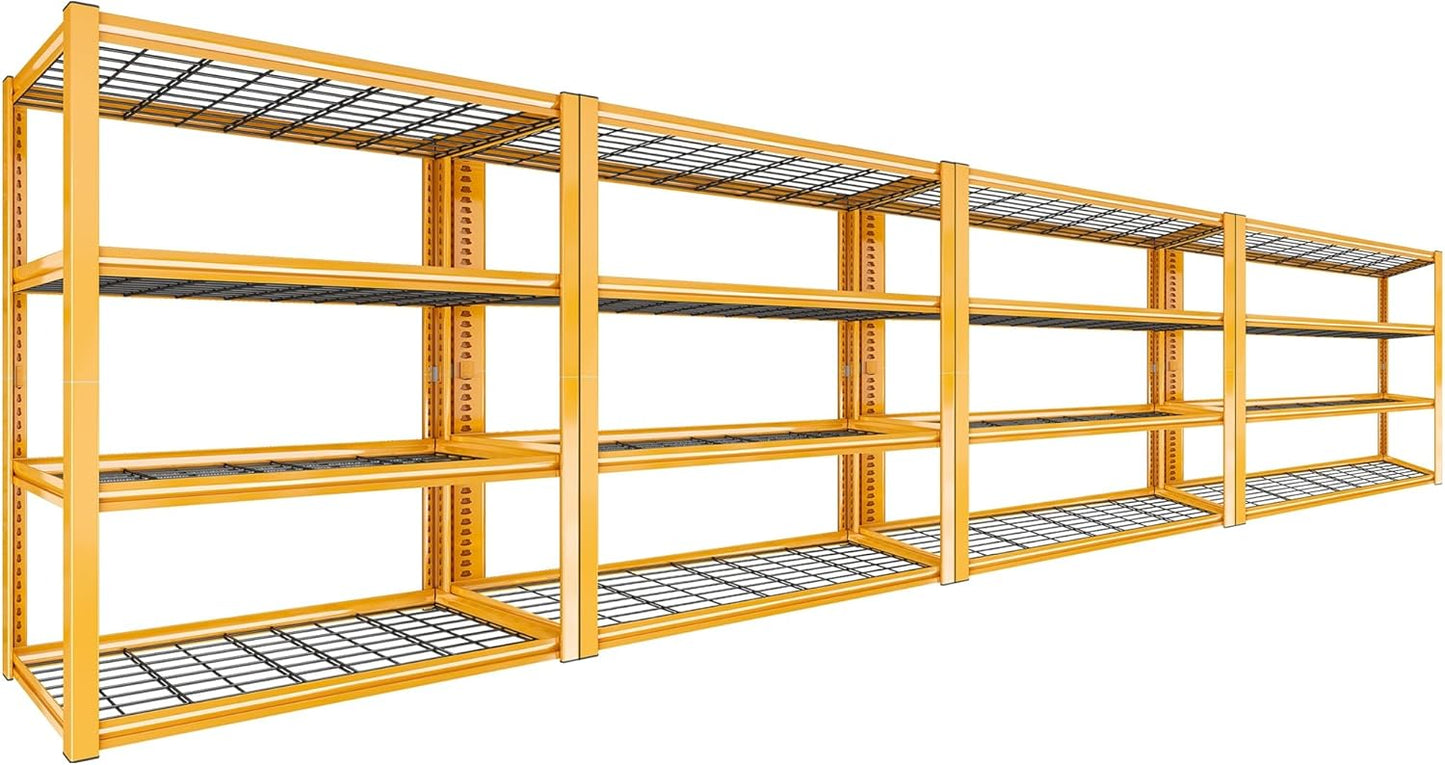 REIBII 40" W Garage Shelving 2240 LBS Storage Shelves Adjustable Heavy Duty Shelving 4 Tier Metal
