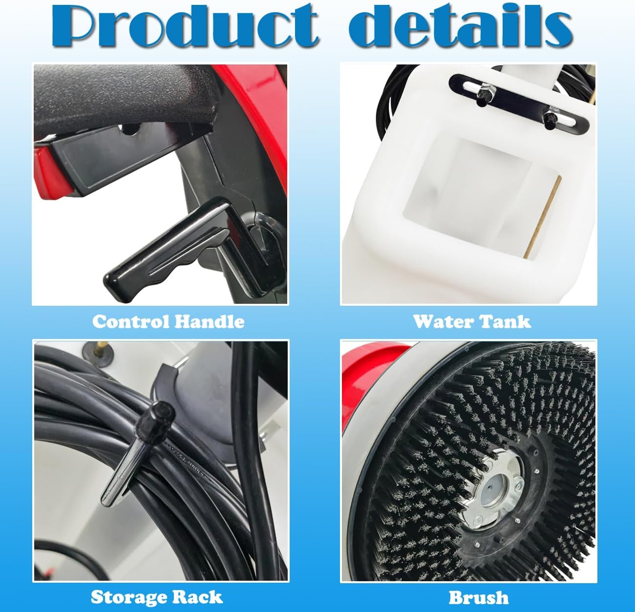 Floor Scrubber Buffer Polisher Commercial Floor Scrubber Machine 17" Tile Floor Cleaning and