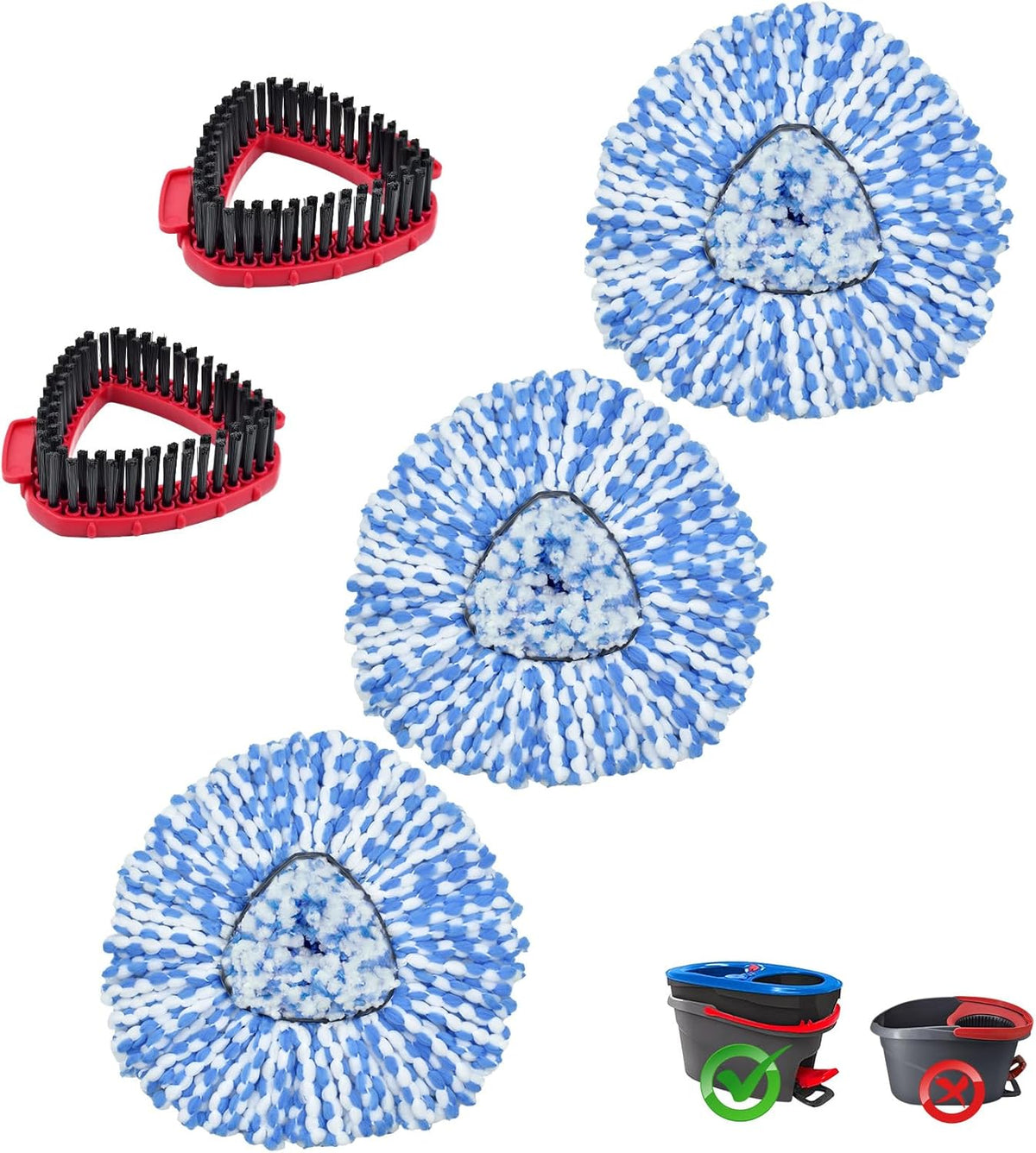 Mop Heads Replacements for Ocedar, 3 Pack Mop Replace Head for Ocedar RinseClean 2-Tank System