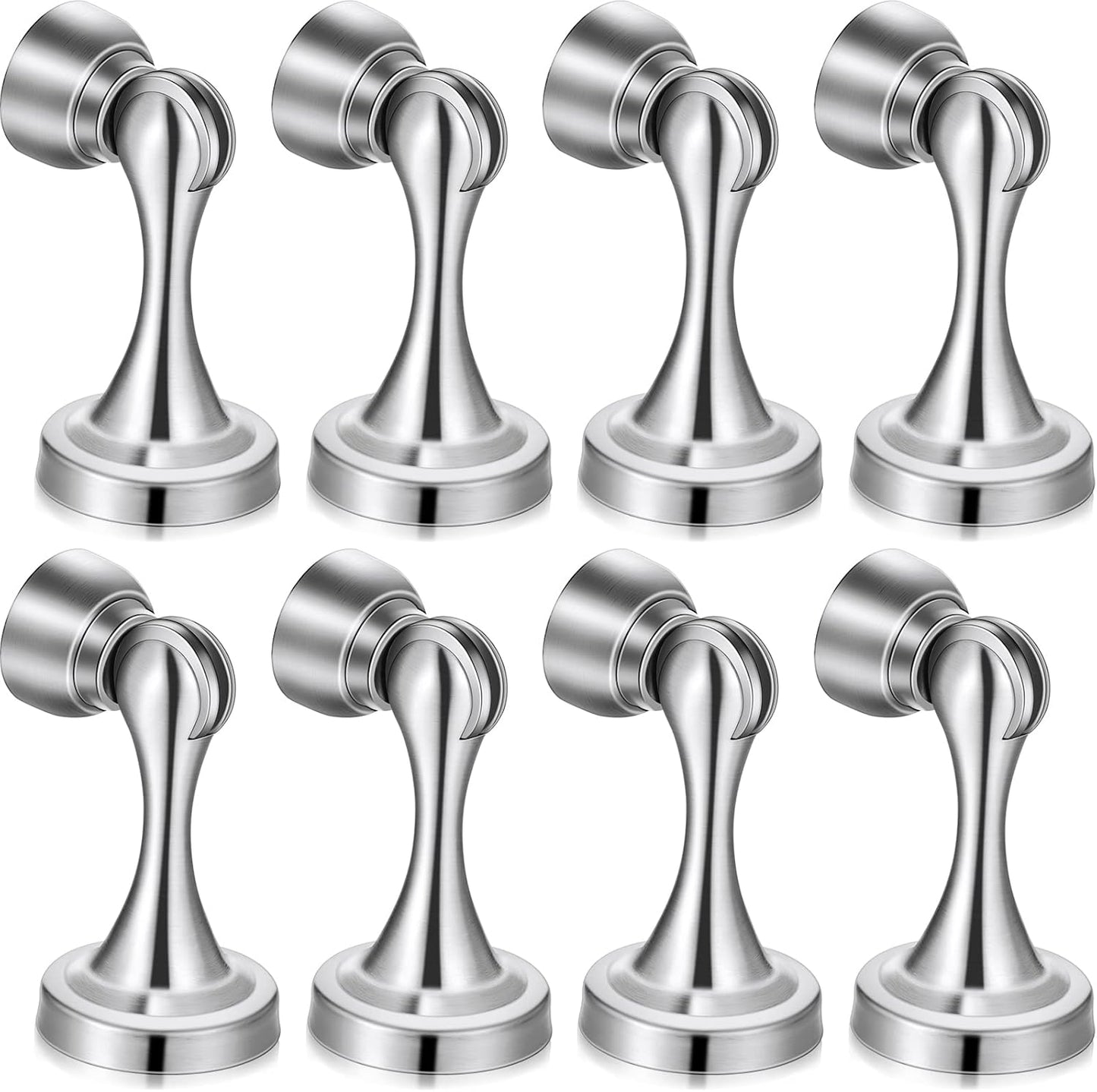 8 Pcs Magnetic Door Stoppers Stainless Steel Door Stops Magnetic Catch Holder with Screws for Wall